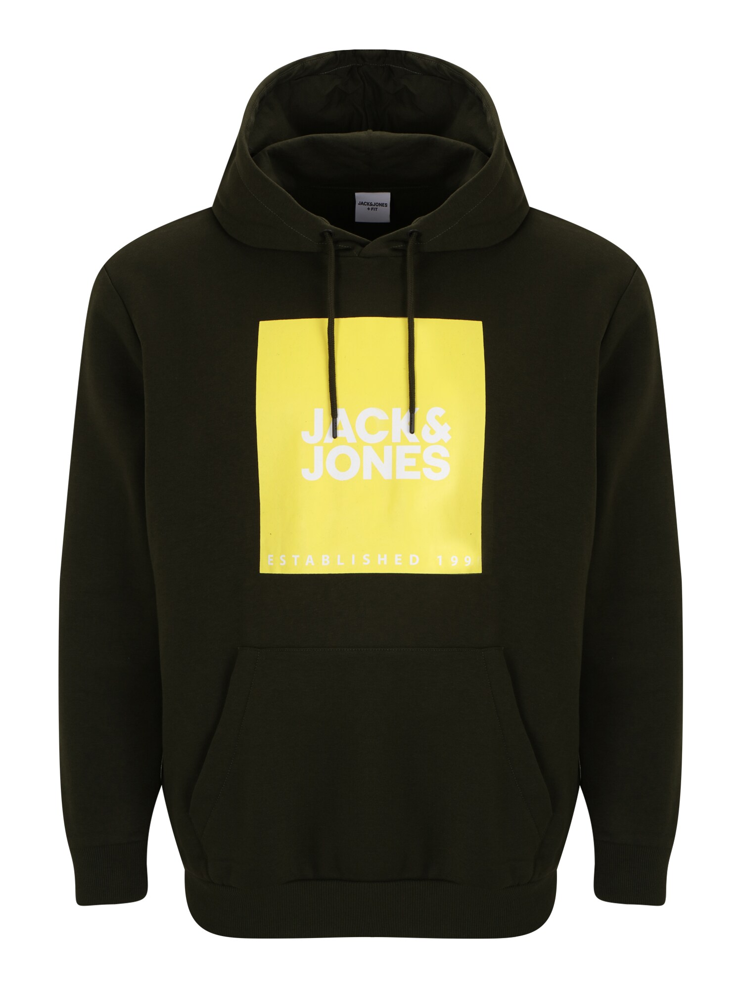 Jack & Jones Plus Tréning póló  fenyő / sárga / fehér