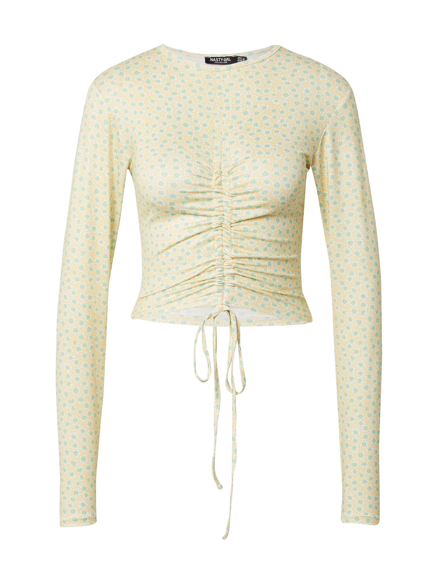 Nasty Gal Póló  sárga / fehér / zöld