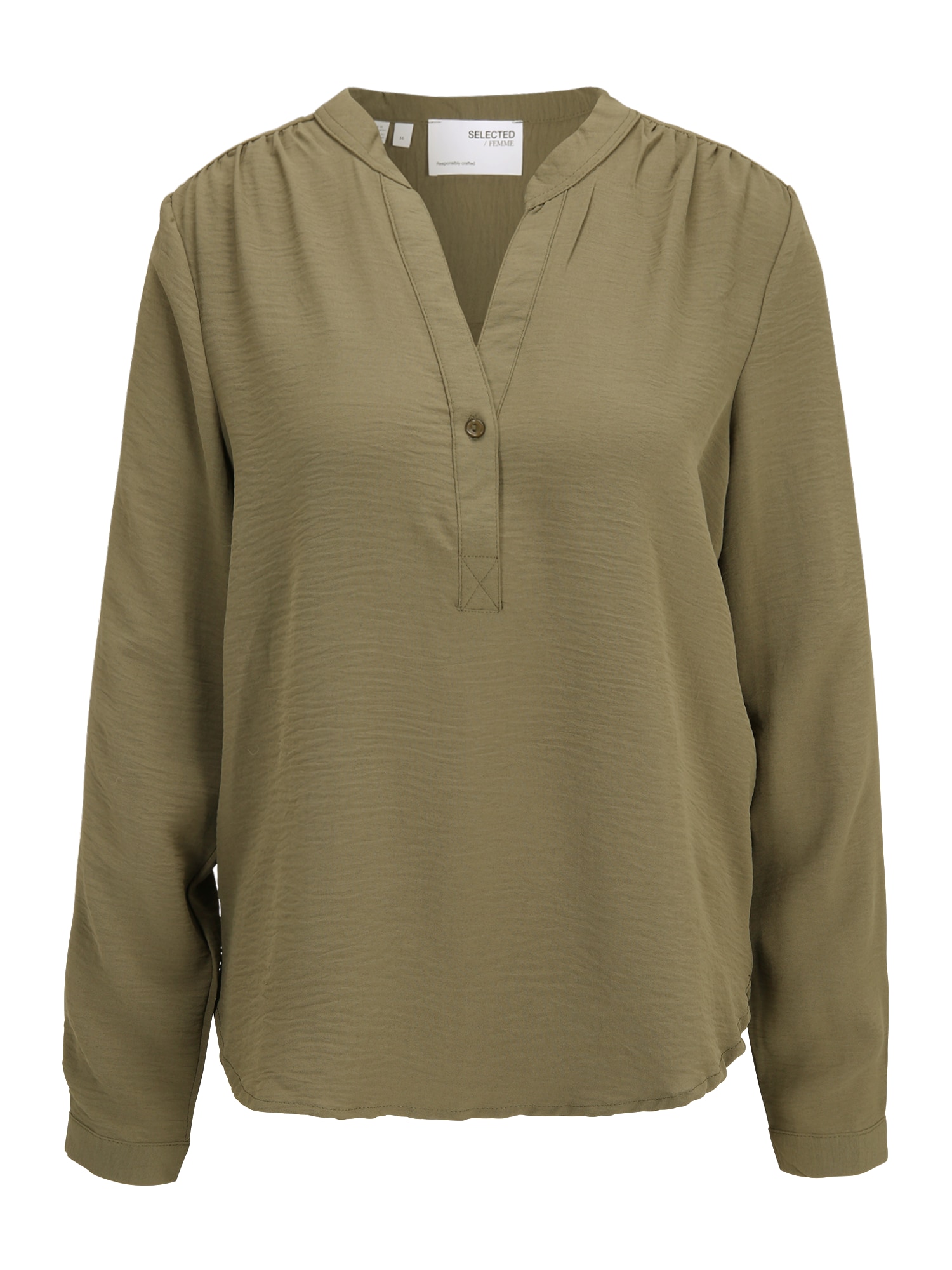 SELECTED FEMME Blúz  khaki / fehér