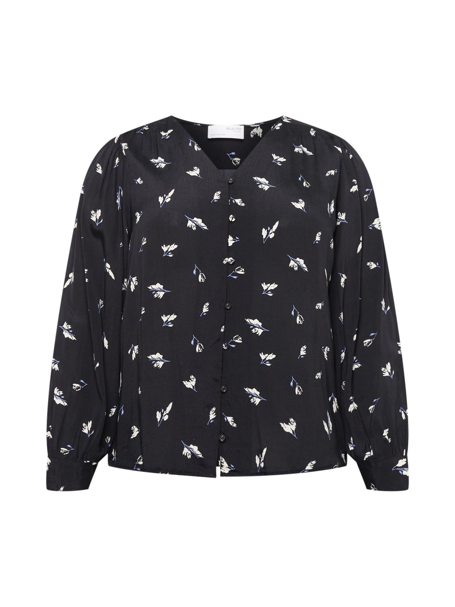Selected Femme Curve Blúz 'Walde'  fekete / fehér