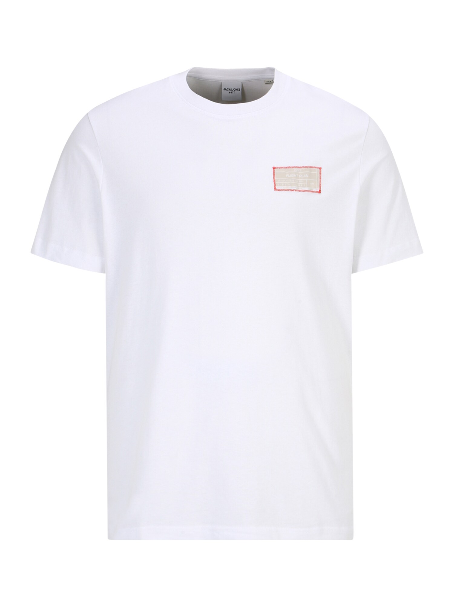 Jack & Jones Plus Póló 'Nasa'  fehér / fekete / világos bézs / világospiros