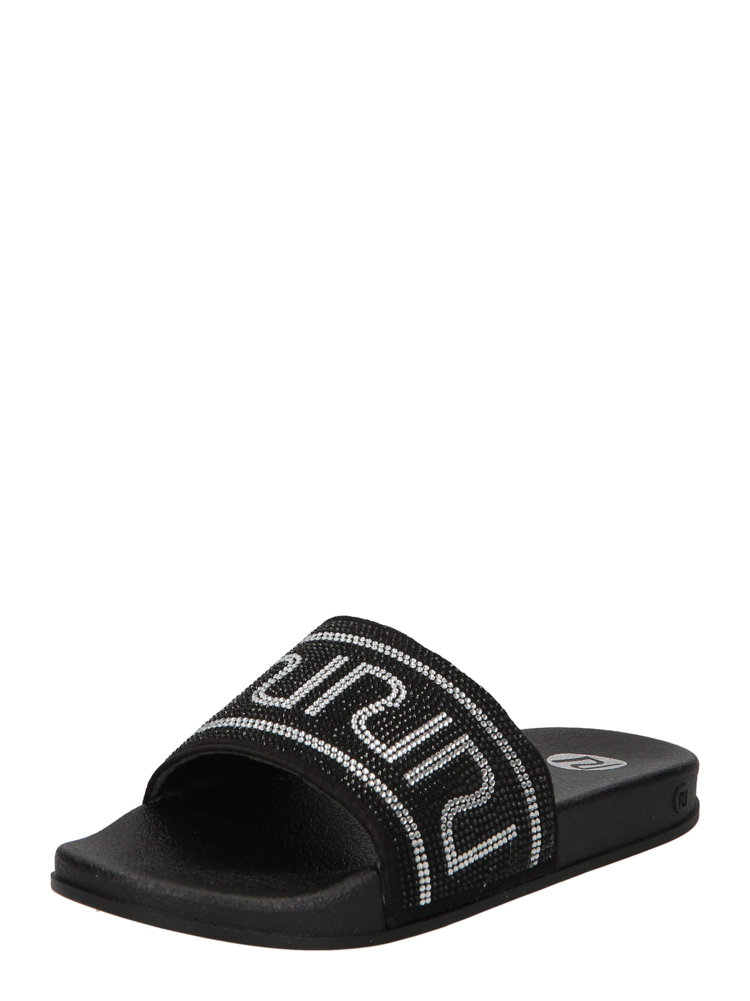 River Island Szandálok  fekete / ezüstszürke