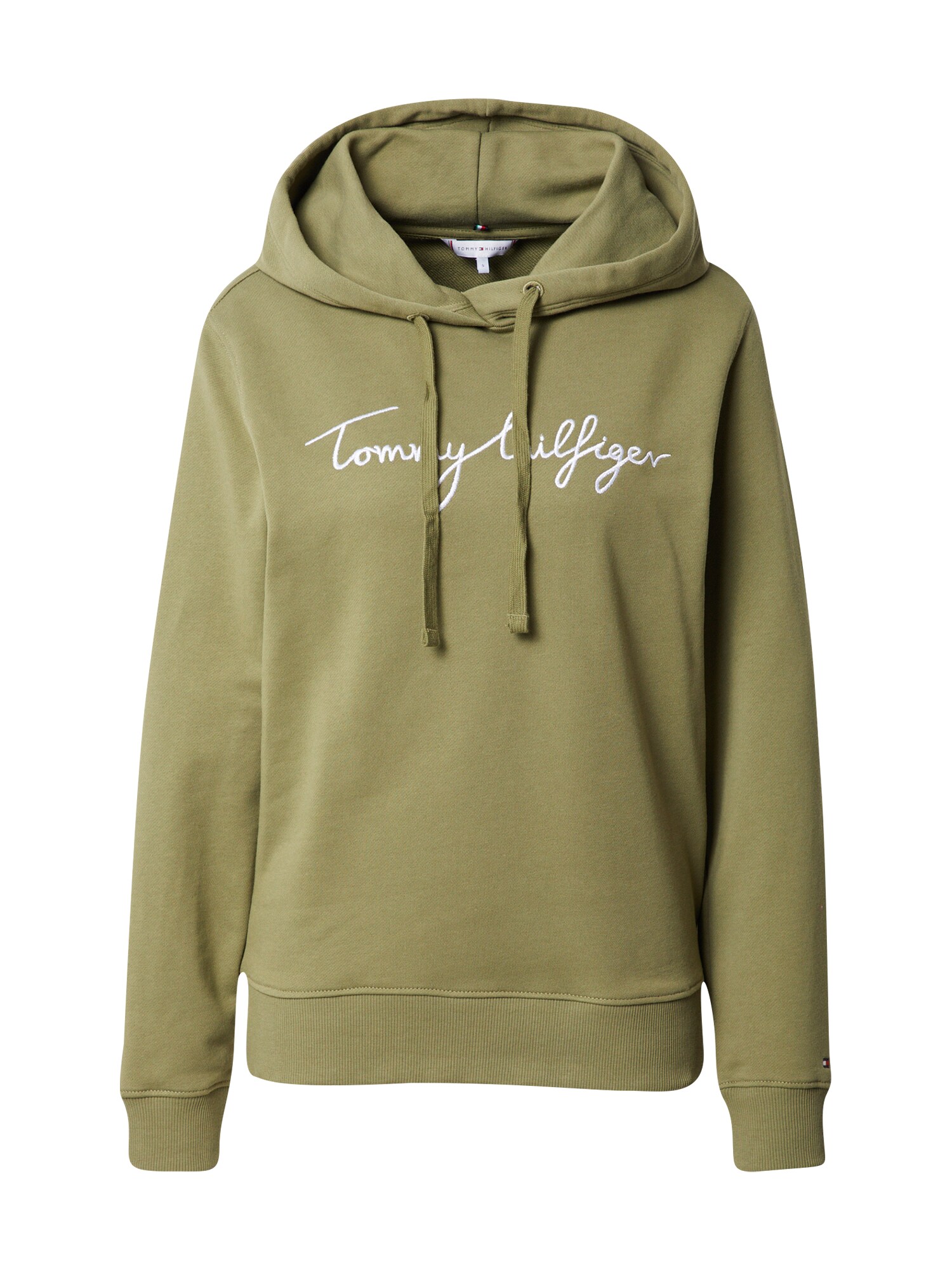TOMMY HILFIGER Tréning póló  olíva / fehér