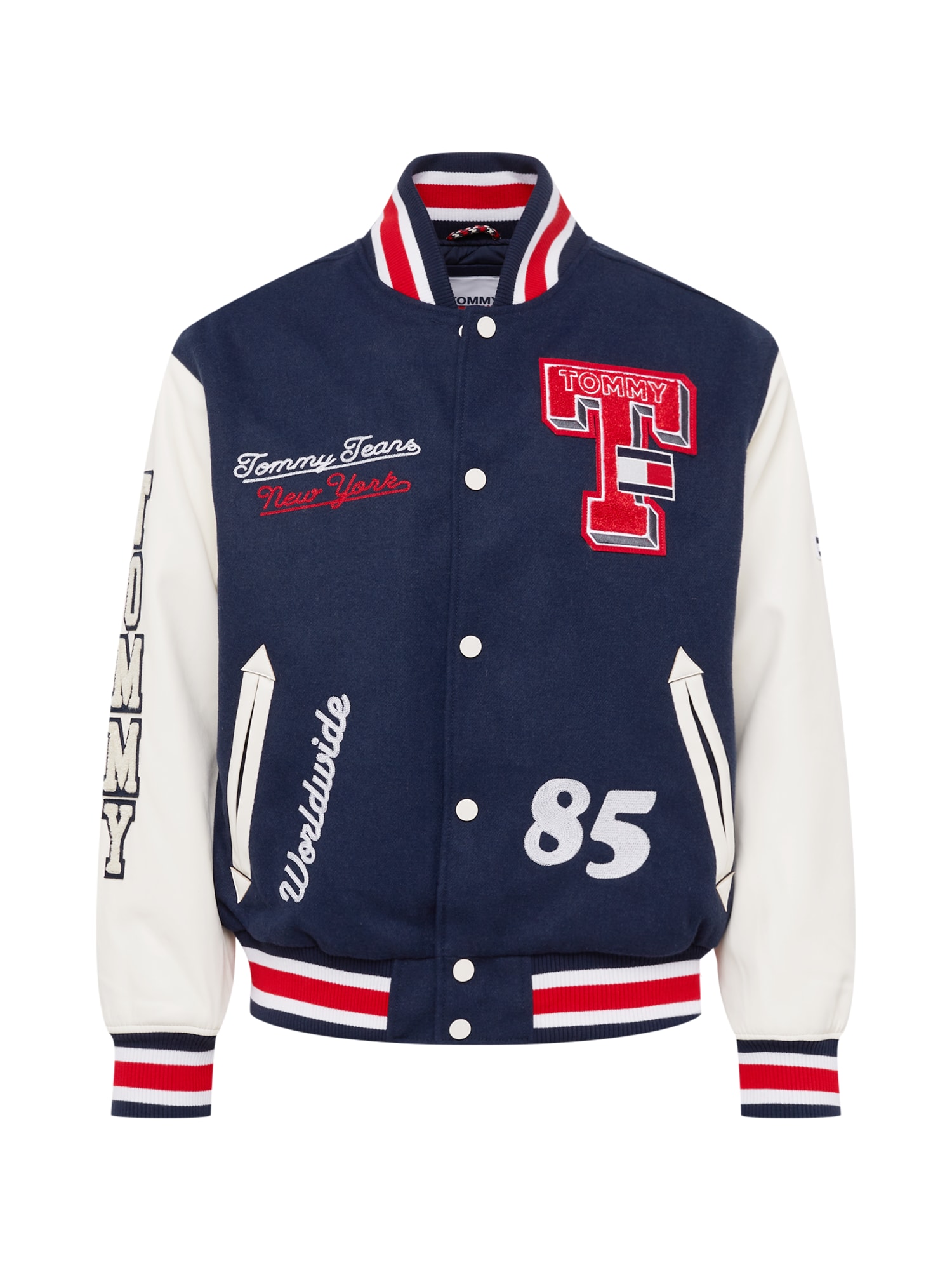 Tommy Jeans Átmeneti dzseki  tengerészkék / fehér / gránátalma