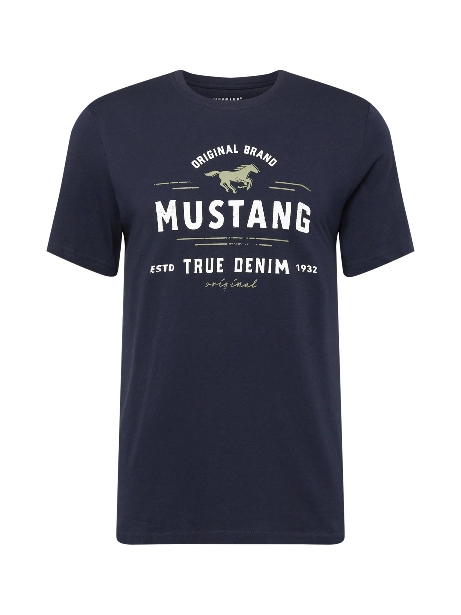 MUSTANG Póló 'Alex'  tengerészkék / fehér / világoszöld