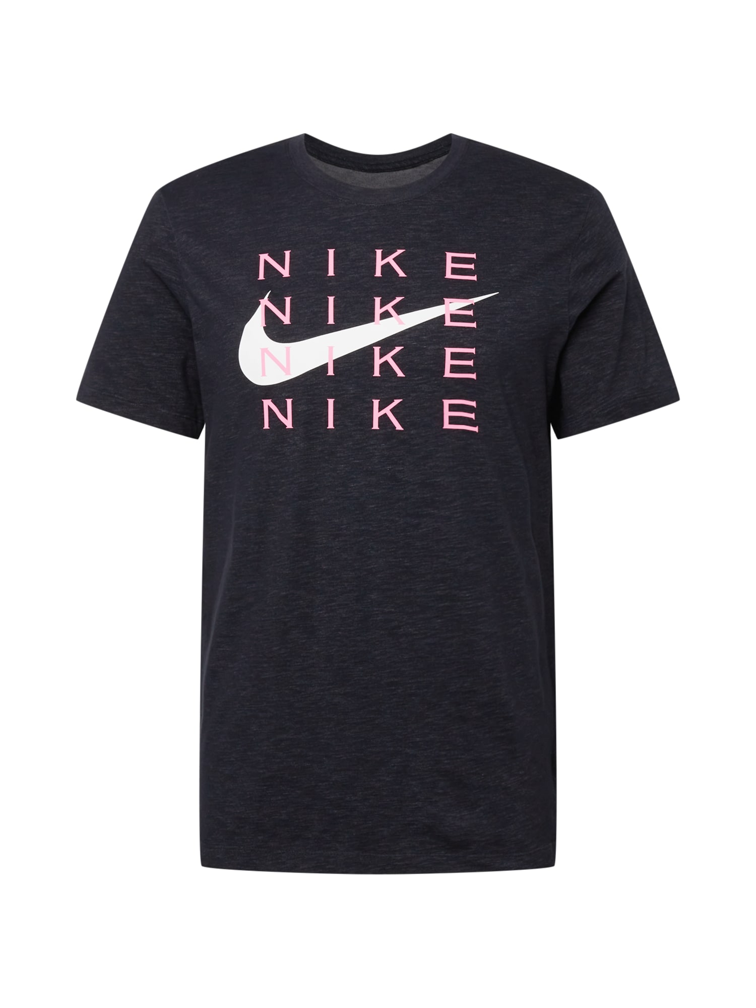 NIKE Funkcionális felső  fekete / fehér / világos-rózsaszín