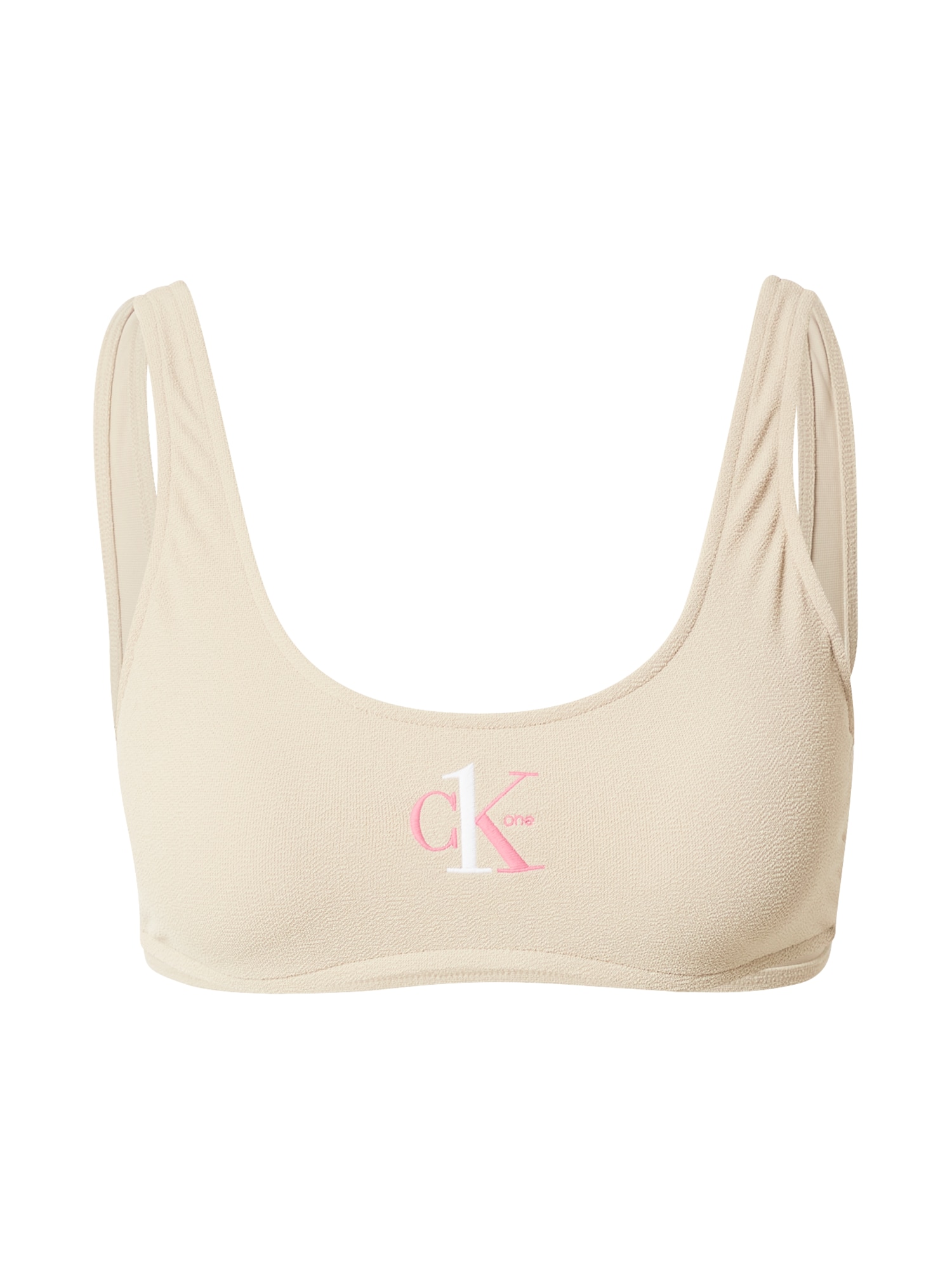 Calvin Klein Swimwear Bikini felső  homok / világos-rózsaszín / fehér