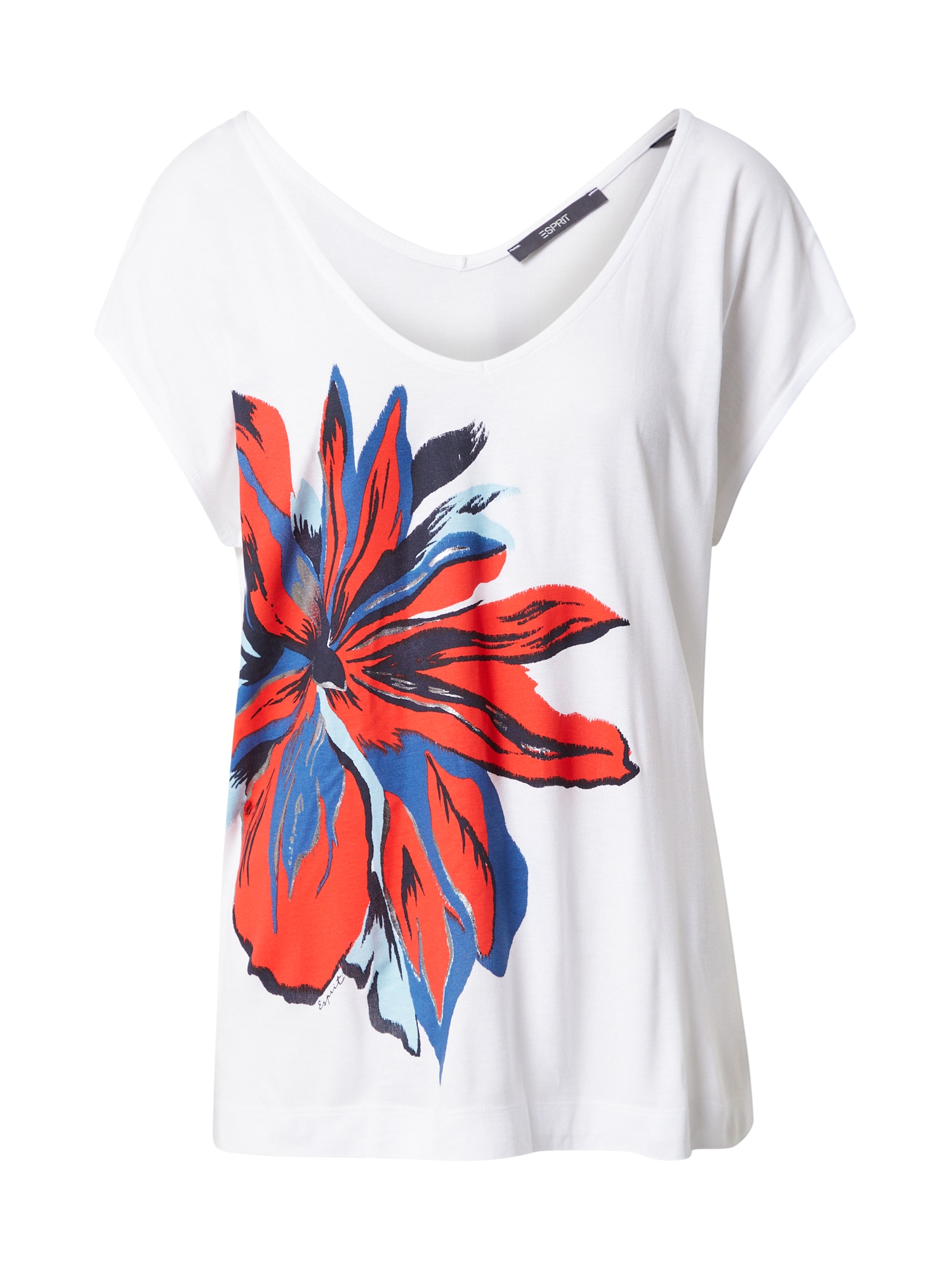 Esprit Collection Póló  fehér / kék / piros / ezüst