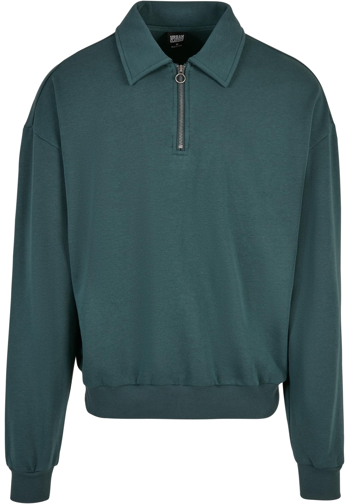 Urban Classics Tréning póló 'Collar Crew'  sötétzöld