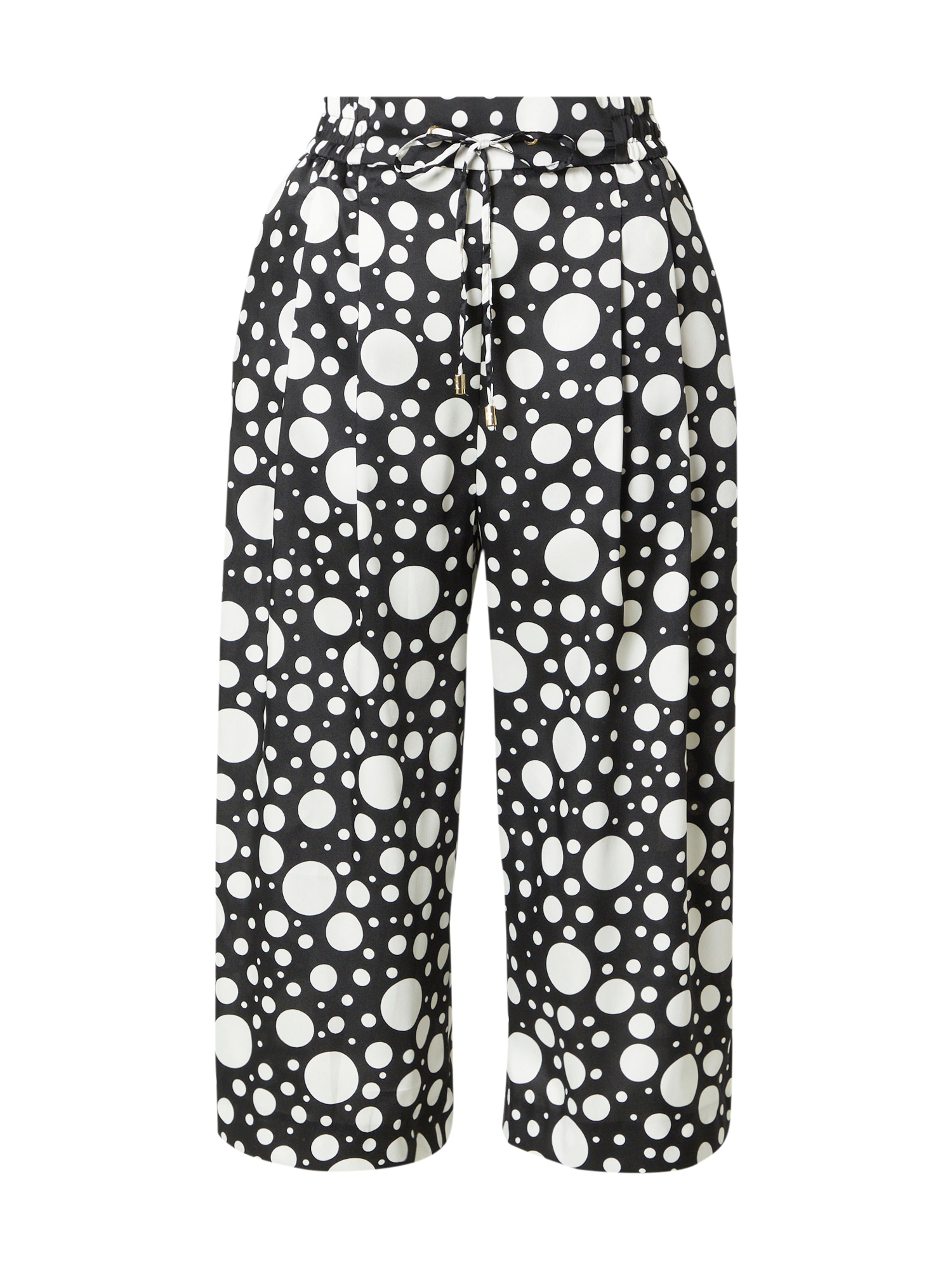 River Island Élére vasalt nadrágok  fekete / fehér