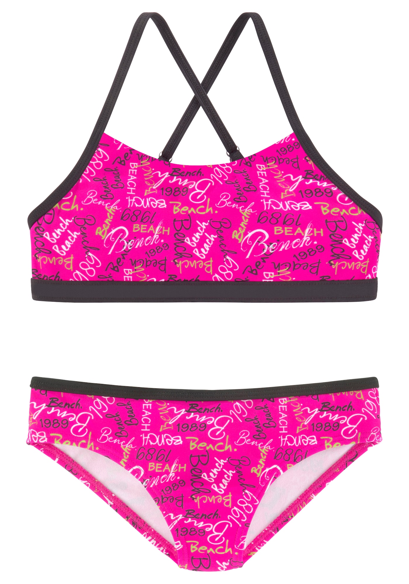BENCH Bikini  rózsaszín / fehér / zöld / sötétszürke