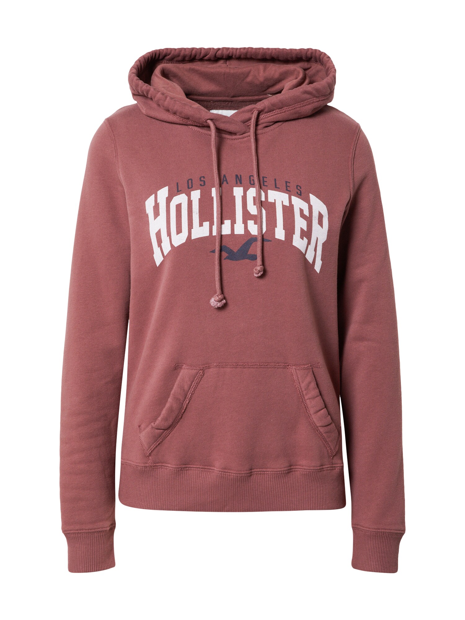 HOLLISTER Tréning póló  dohánybarna / fehér