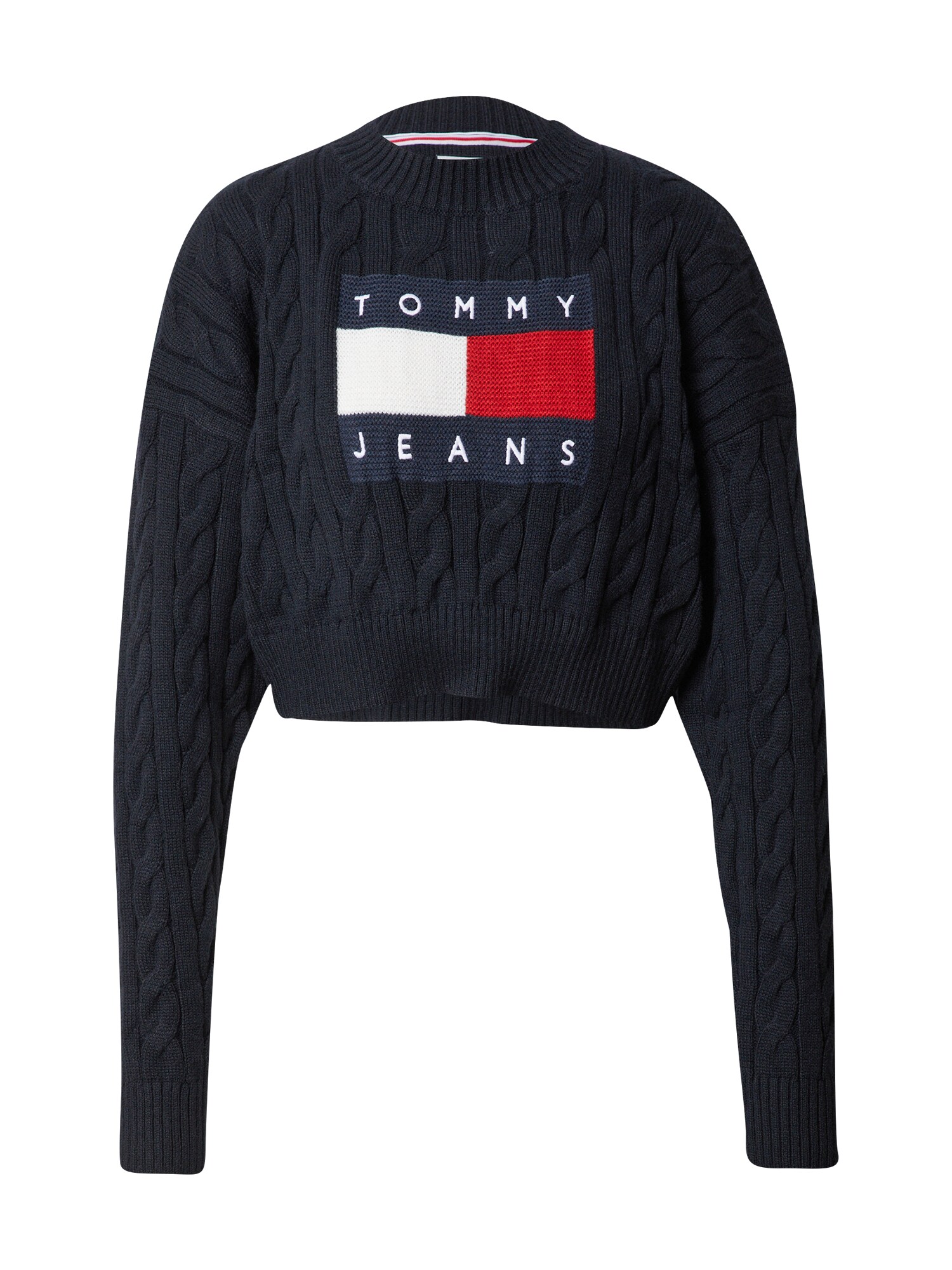 Tommy Jeans Pulóver  fekete / tengerészkék / fehér / piros