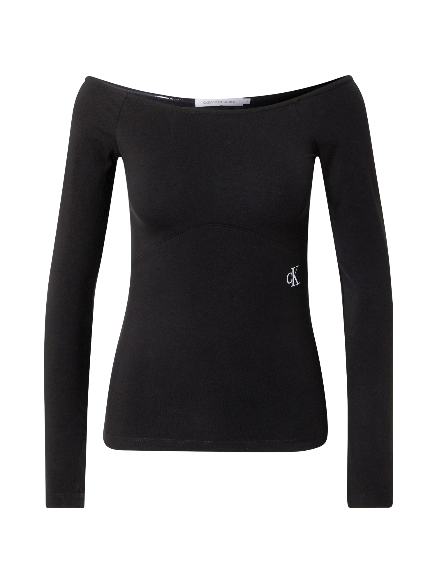 Calvin Klein Jeans Póló 'Bardot'  fekete / fehér