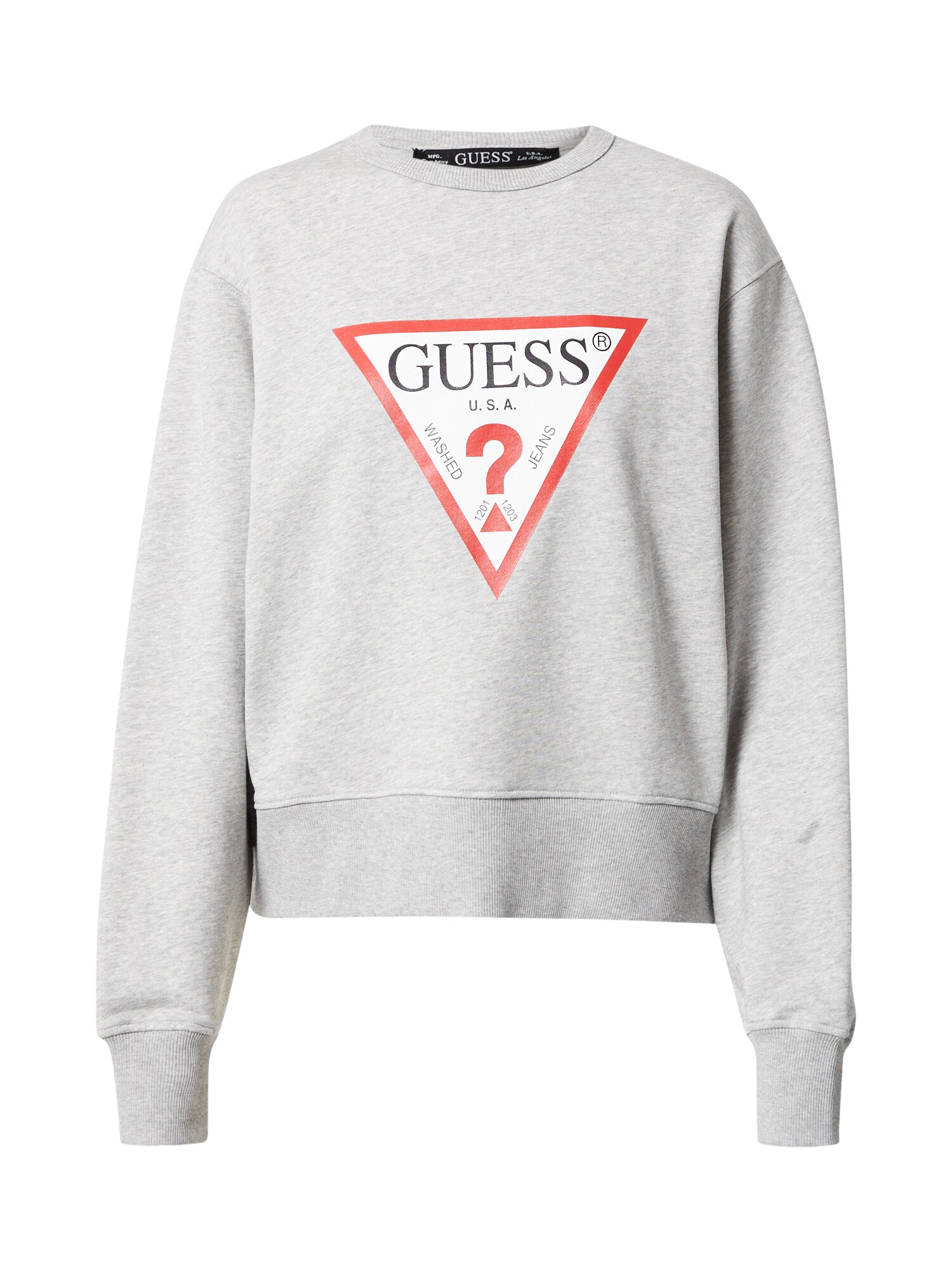GUESS Tréning póló  világosszürke / fehér / piros