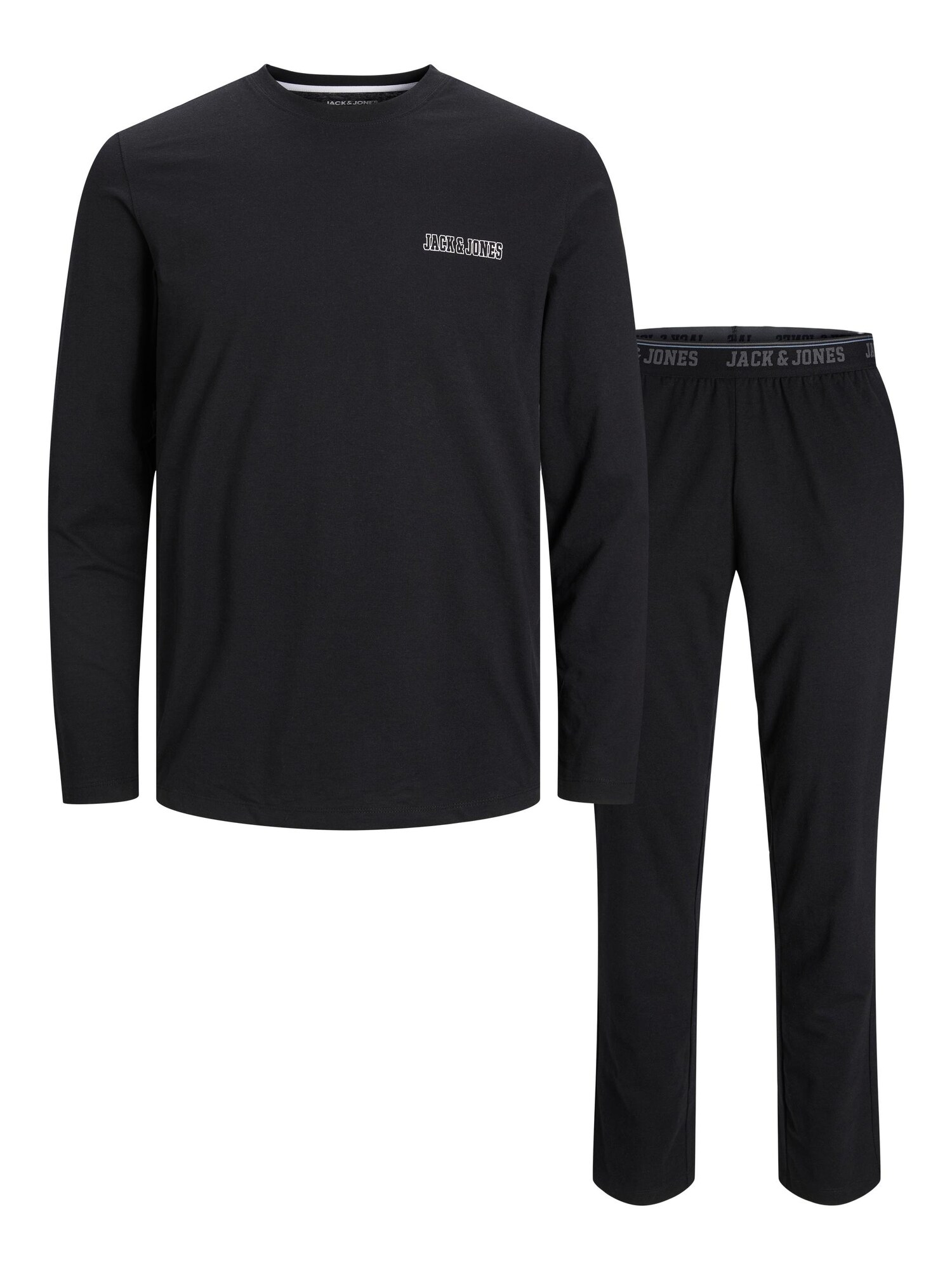JACK & JONES Hosszú pizsama 'AXEL'  fekete / fehér