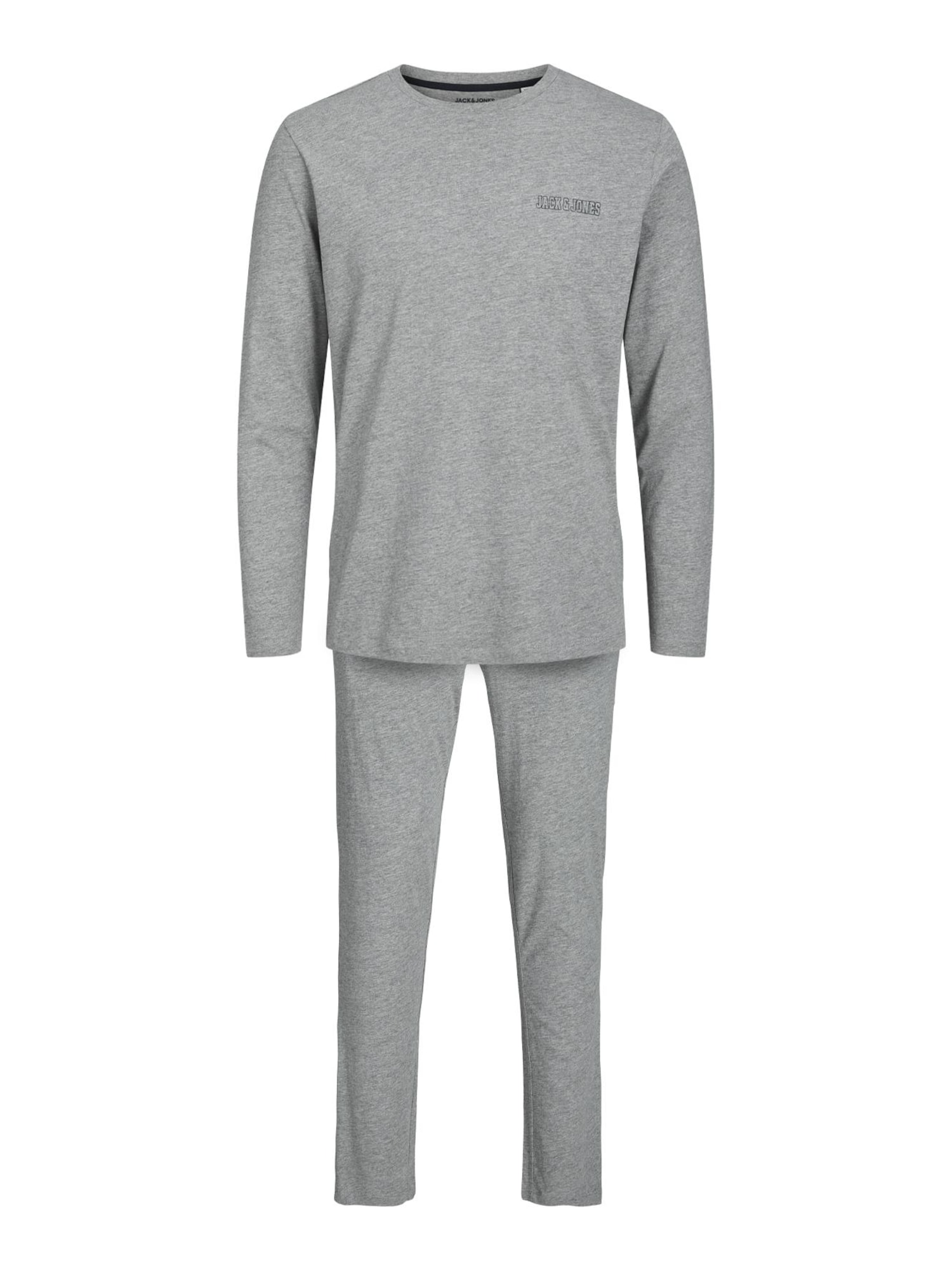 JACK & JONES Hosszú pizsama 'Axel'  világosszürke / tengerészkék / szürke melír