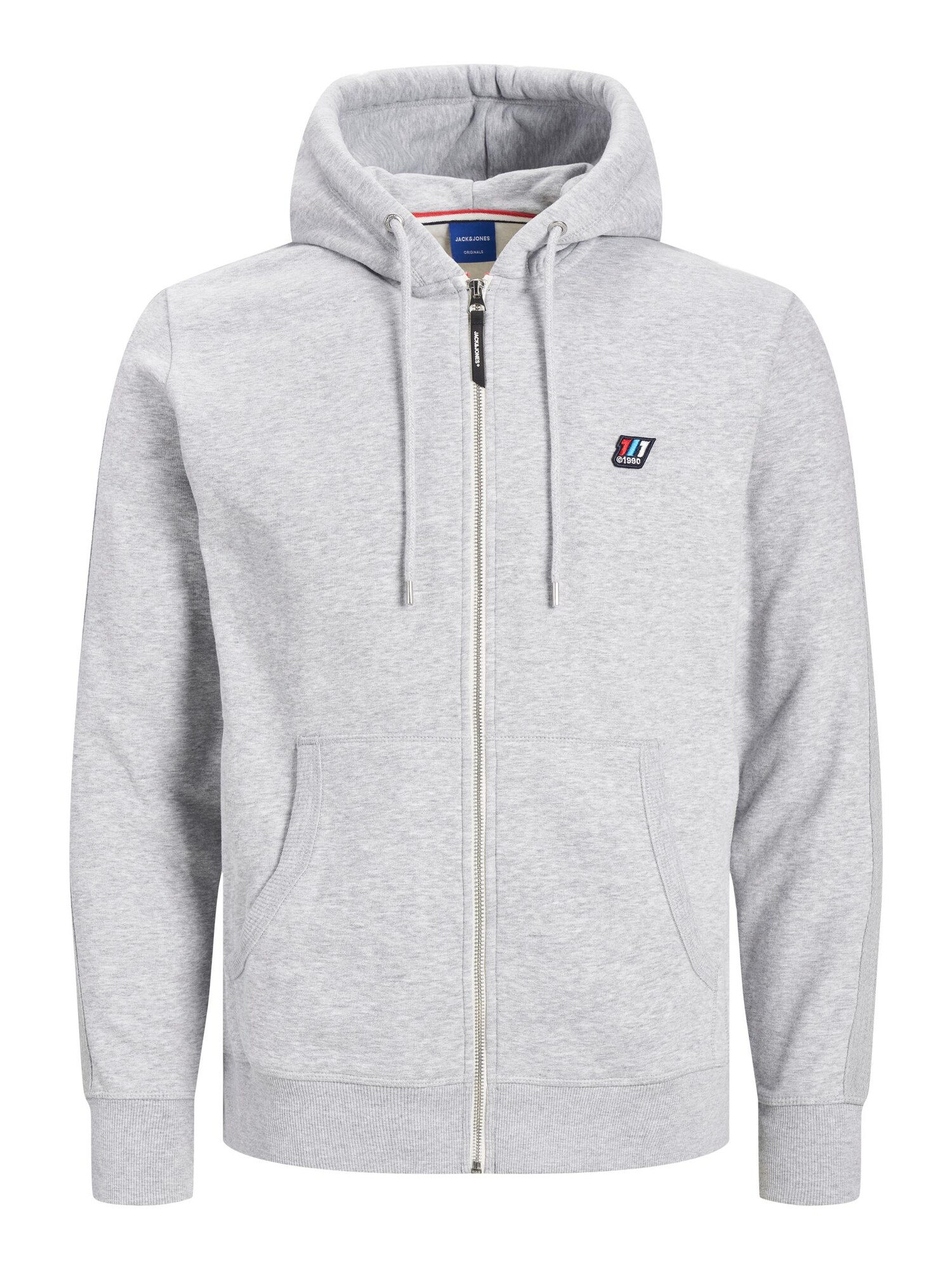 JACK & JONES Tréning dzseki  világosszürke / tengerészkék / kék / fehér
