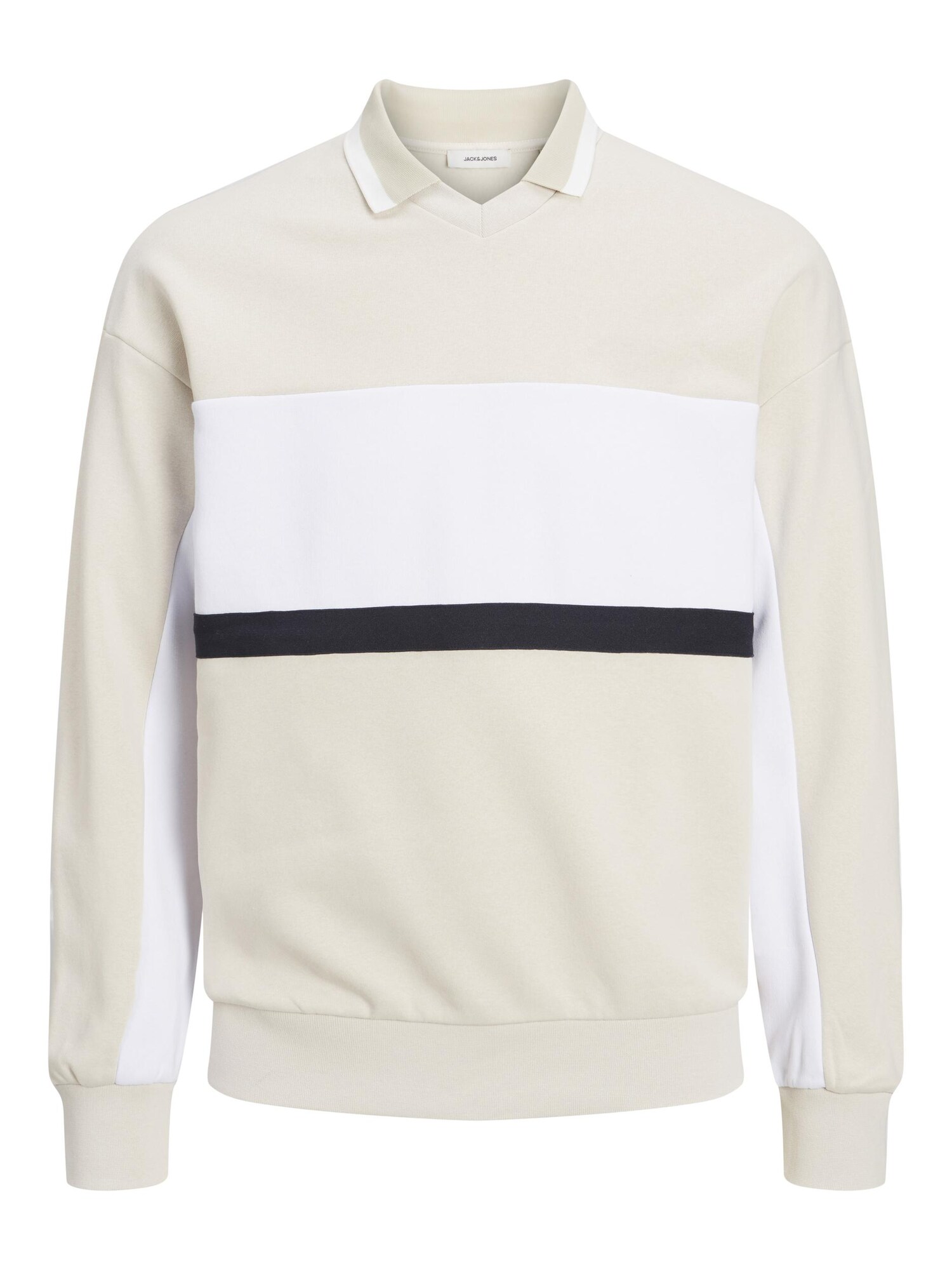JACK & JONES Tréning póló 'DARC'  ekrü / fehér / fekete