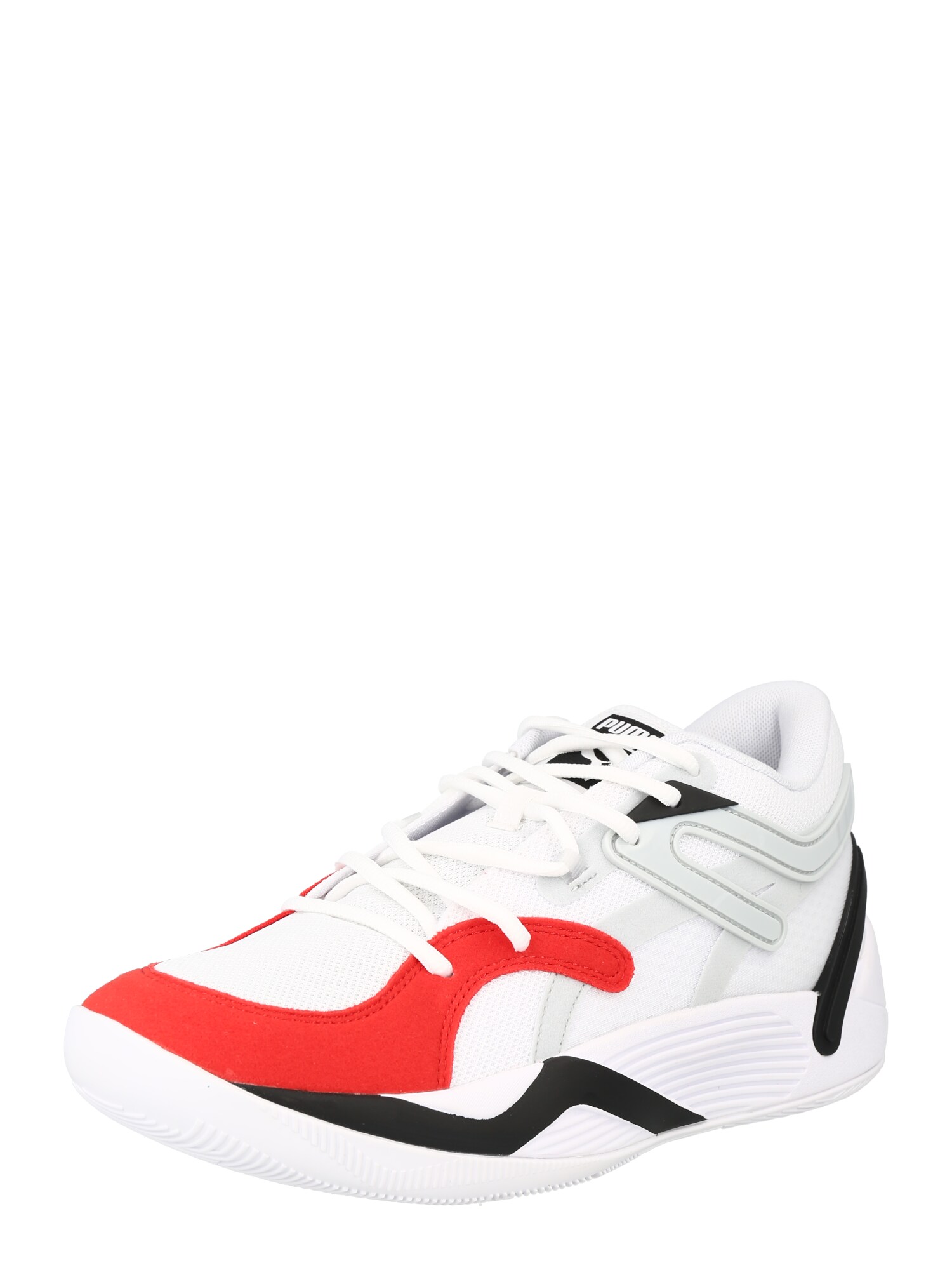 PUMA Sportcipő 'TRC Blaze Court '  fekete / piros / fehér / ezüstszürke