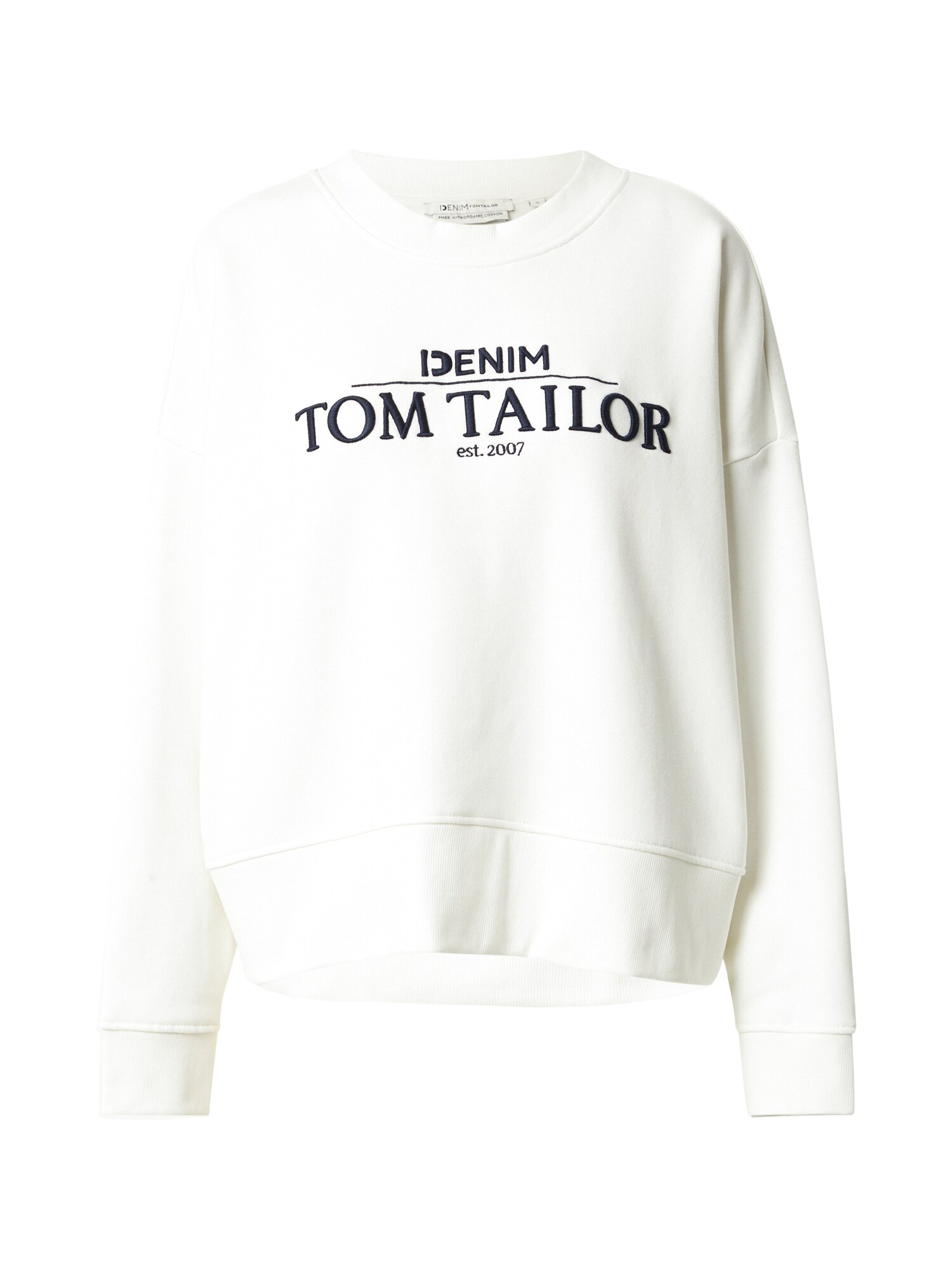TOM TAILOR DENIM Tréning póló  fehér / fekete