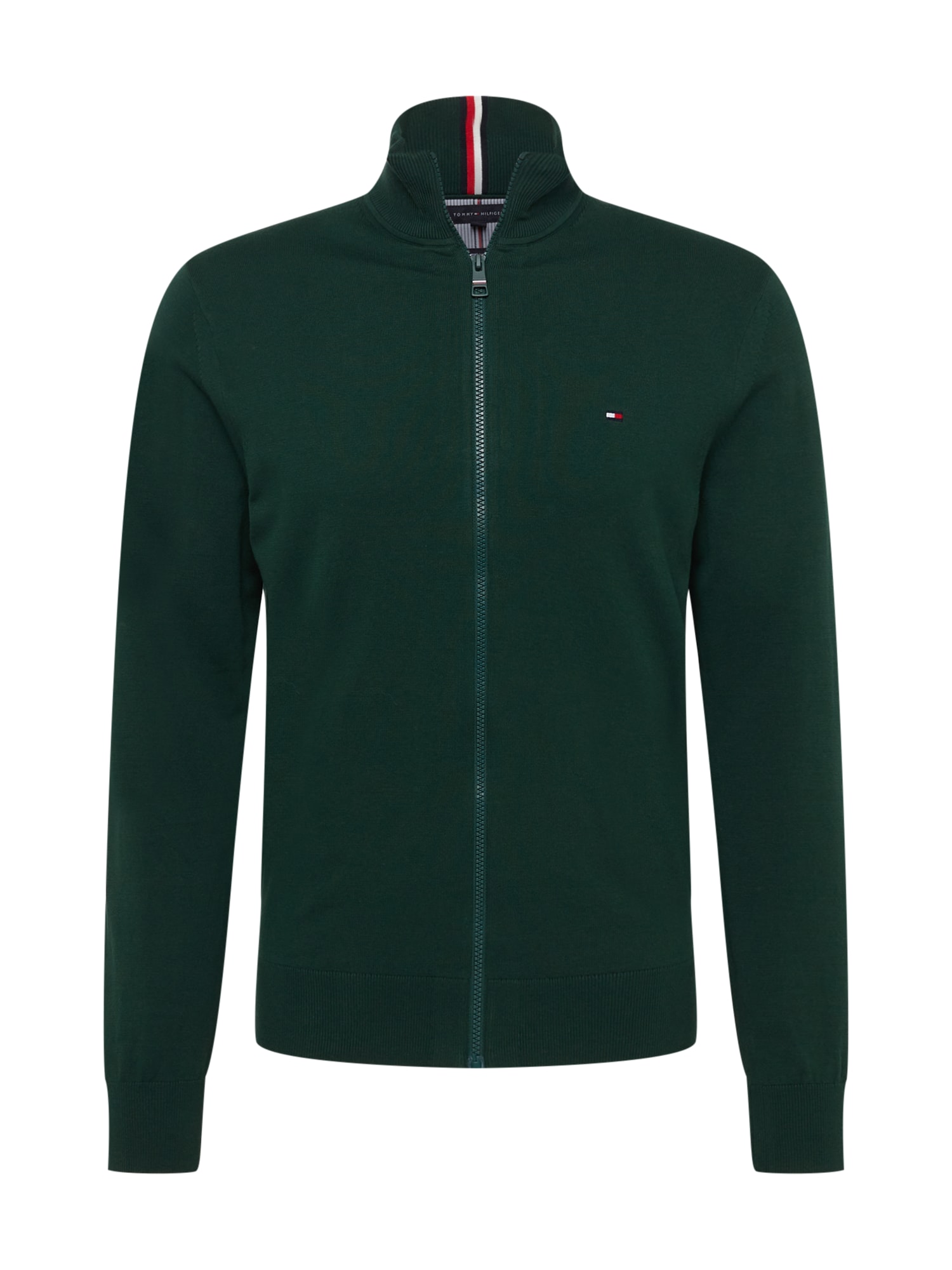 TOMMY HILFIGER Kardigán  fenyő / fehér / piros / tengerészkék