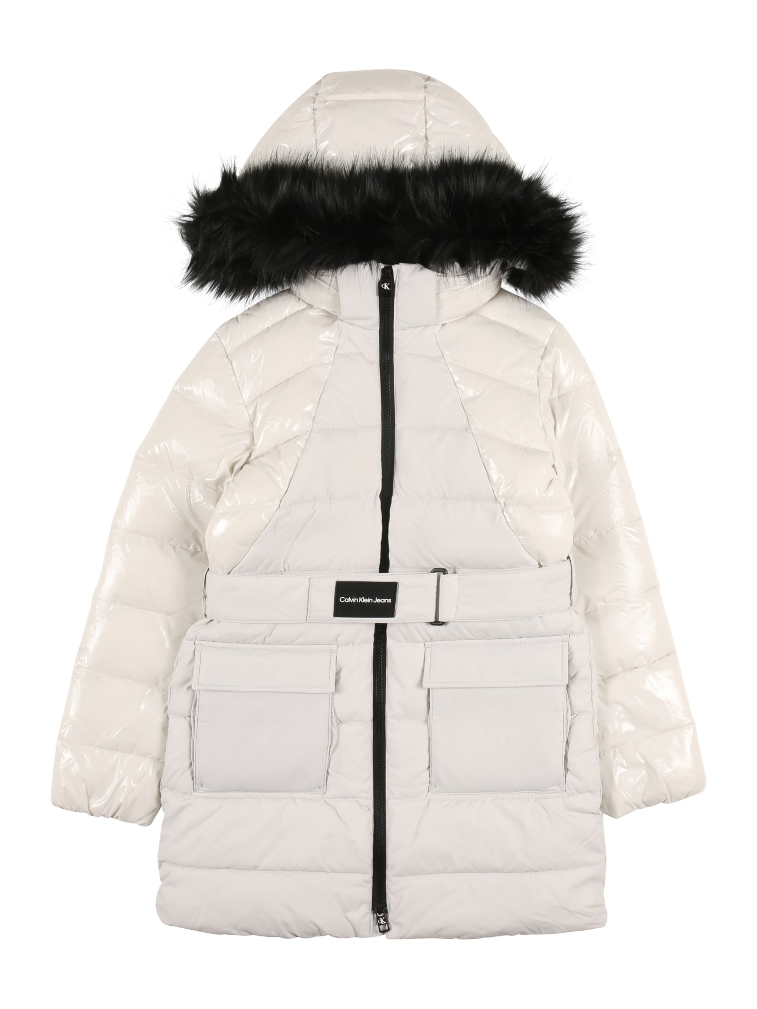 Calvin Klein Jeans Kabát  fekete / természetes fehér