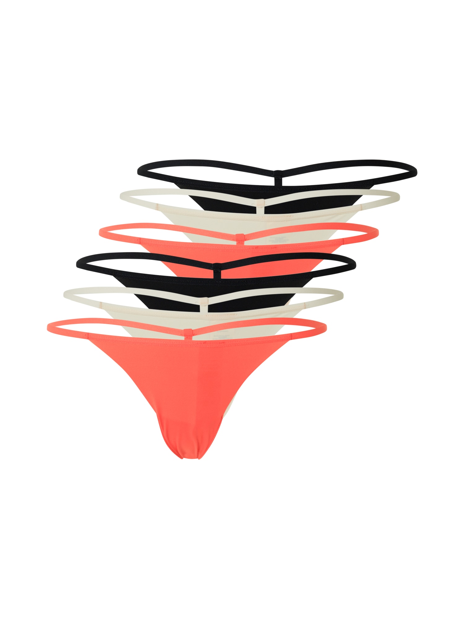 Hunkemöller String bugyik  pasztellpiros / fekete / gyapjúfehér