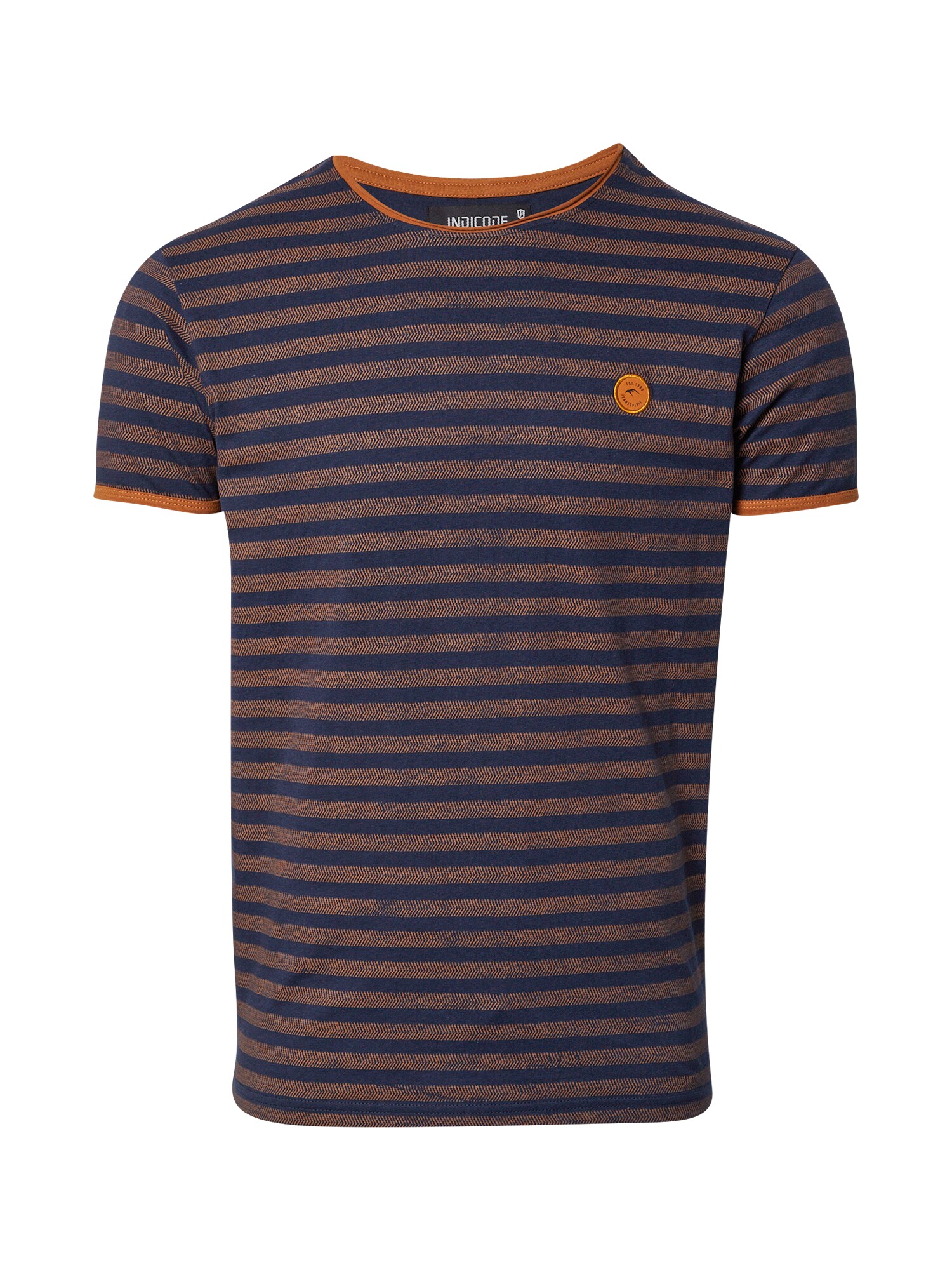 INDICODE JEANS Póló 'Becker'  tengerészkék / narancs