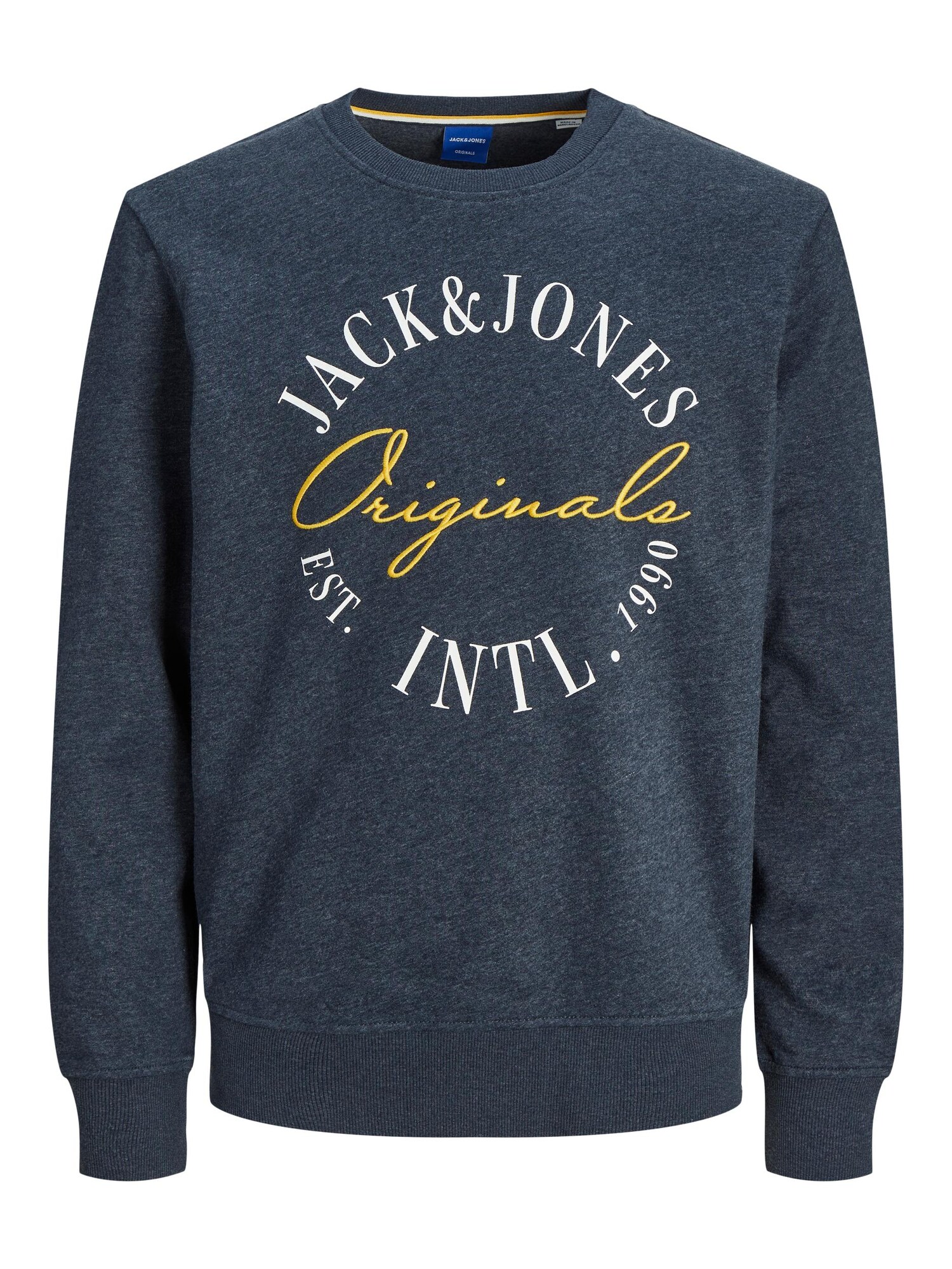 JACK & JONES Tréning póló 'Willow'  tengerészkék / fehér / sárga