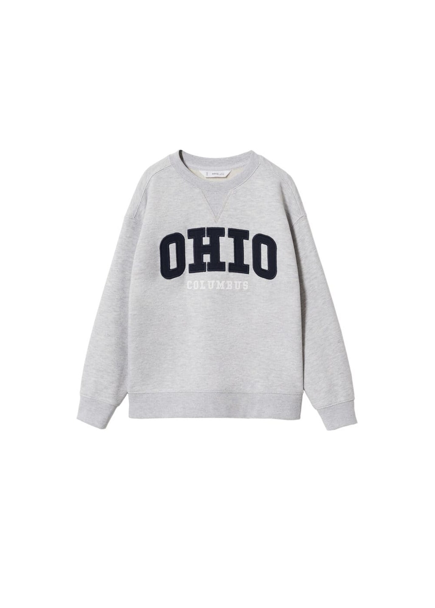 MANGO KIDS Tréning póló 'Ohio'  szürke melír / fehér / éjkék