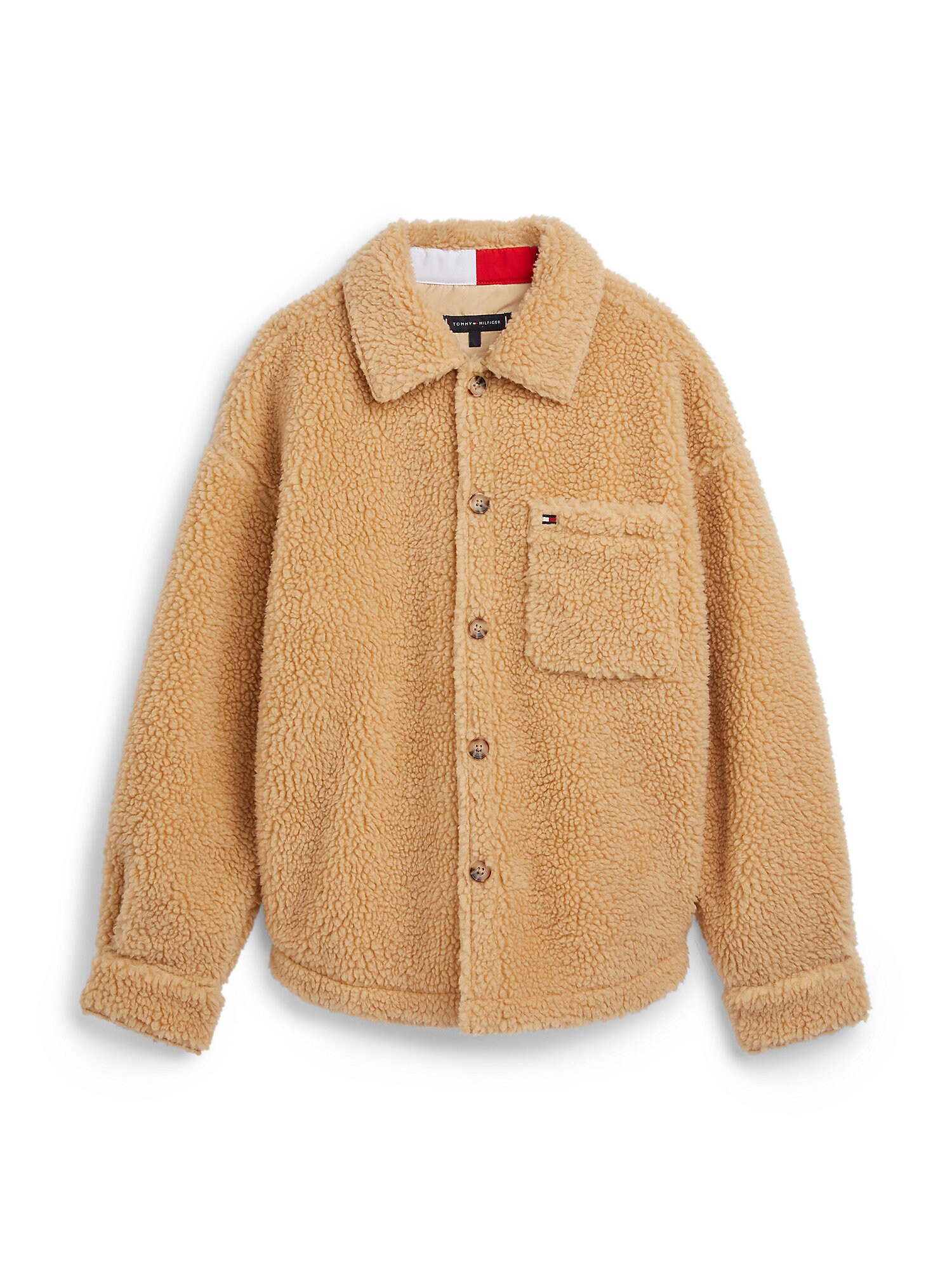 TOMMY HILFIGER Átmeneti dzseki  világosbarna / tengerészkék / fehér / piros
