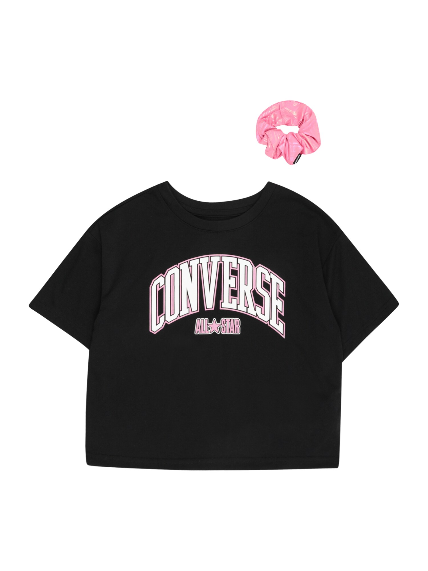 CONVERSE Póló  fekete / fehér / rózsaszín