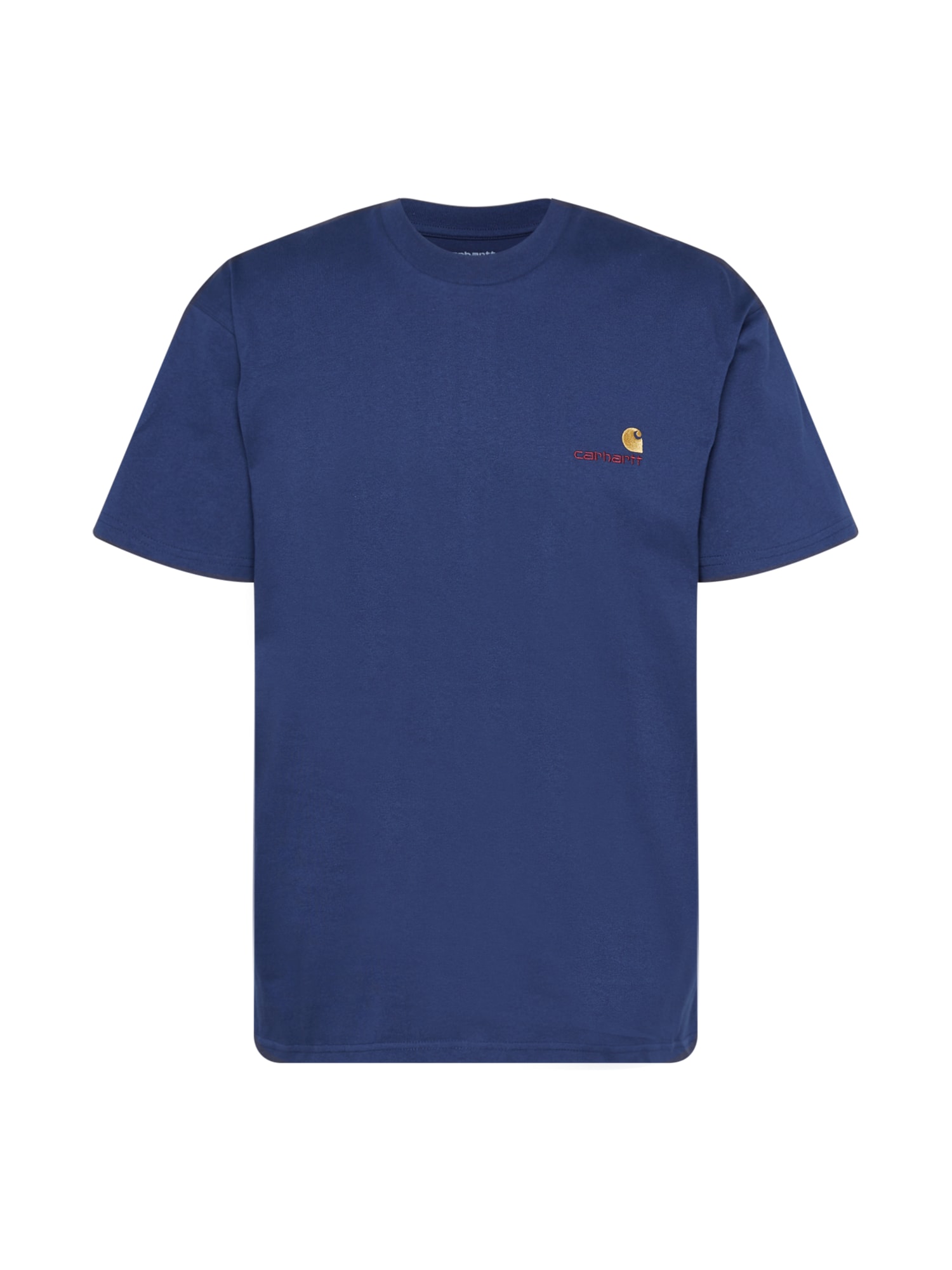 Carhartt WIP Póló 'American Script'  sötétkék / sötétsárga / vörösáfonya