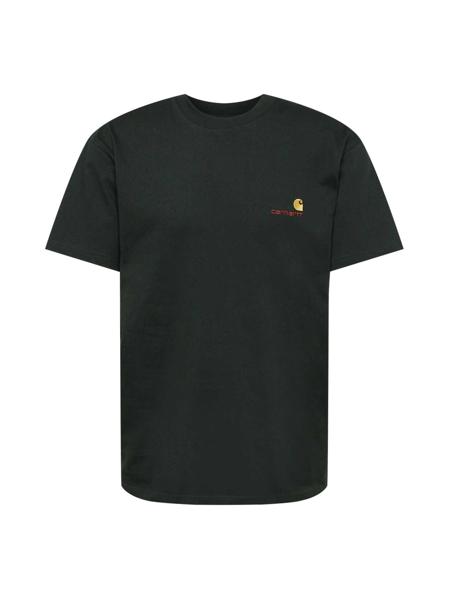Carhartt WIP Póló 'American Script'  sötétzöld / limone / sötétvörös