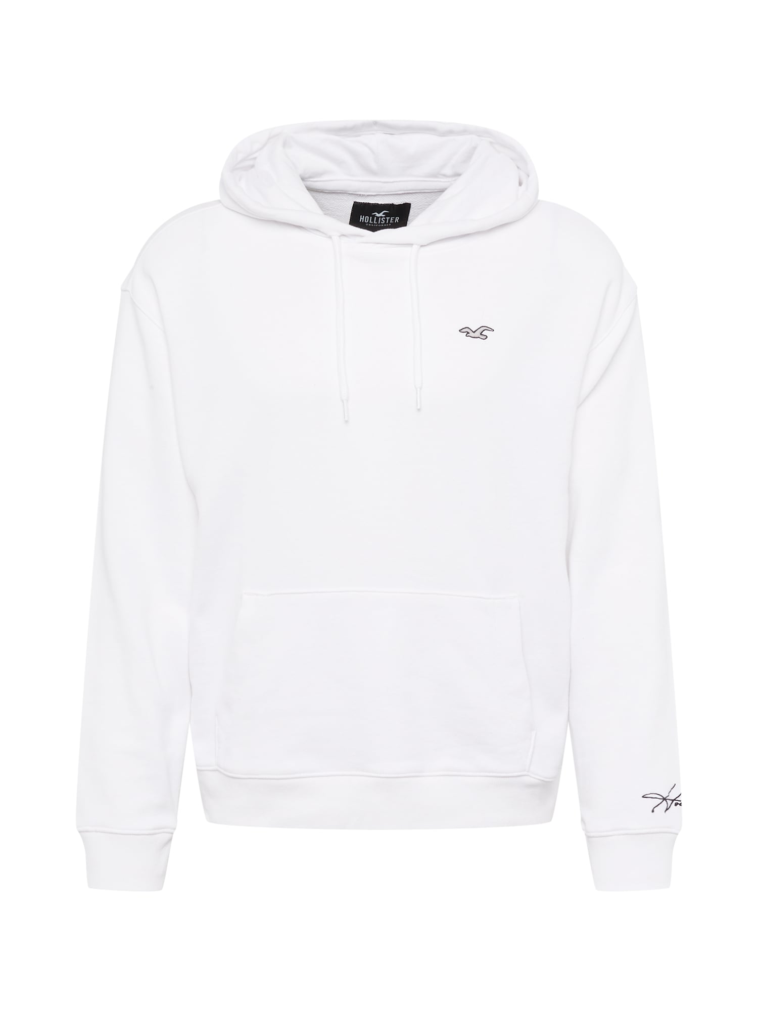 HOLLISTER Tréning póló  fehér / fekete / világosszürke