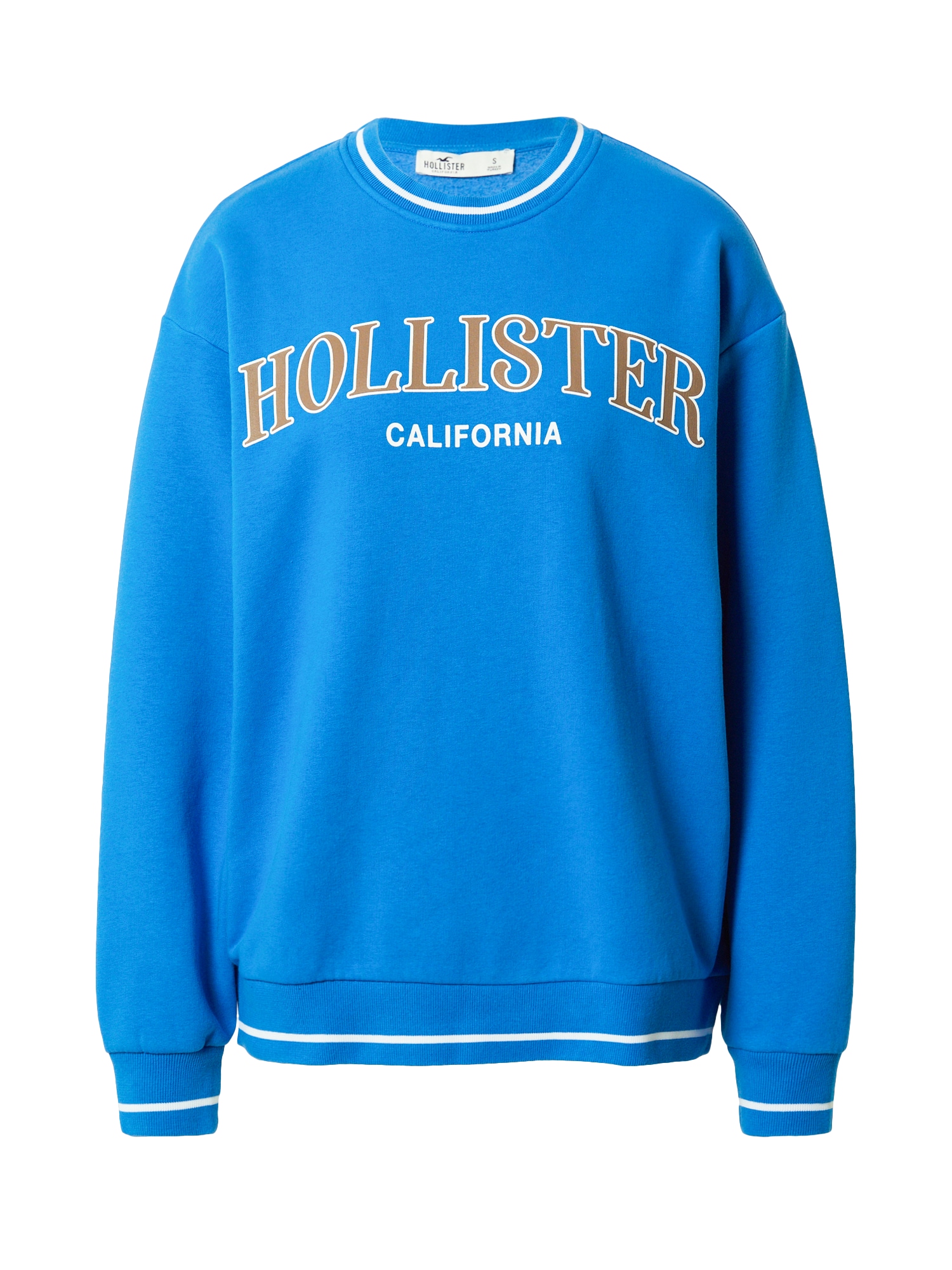 HOLLISTER Tréning póló  kék / fehér / barna