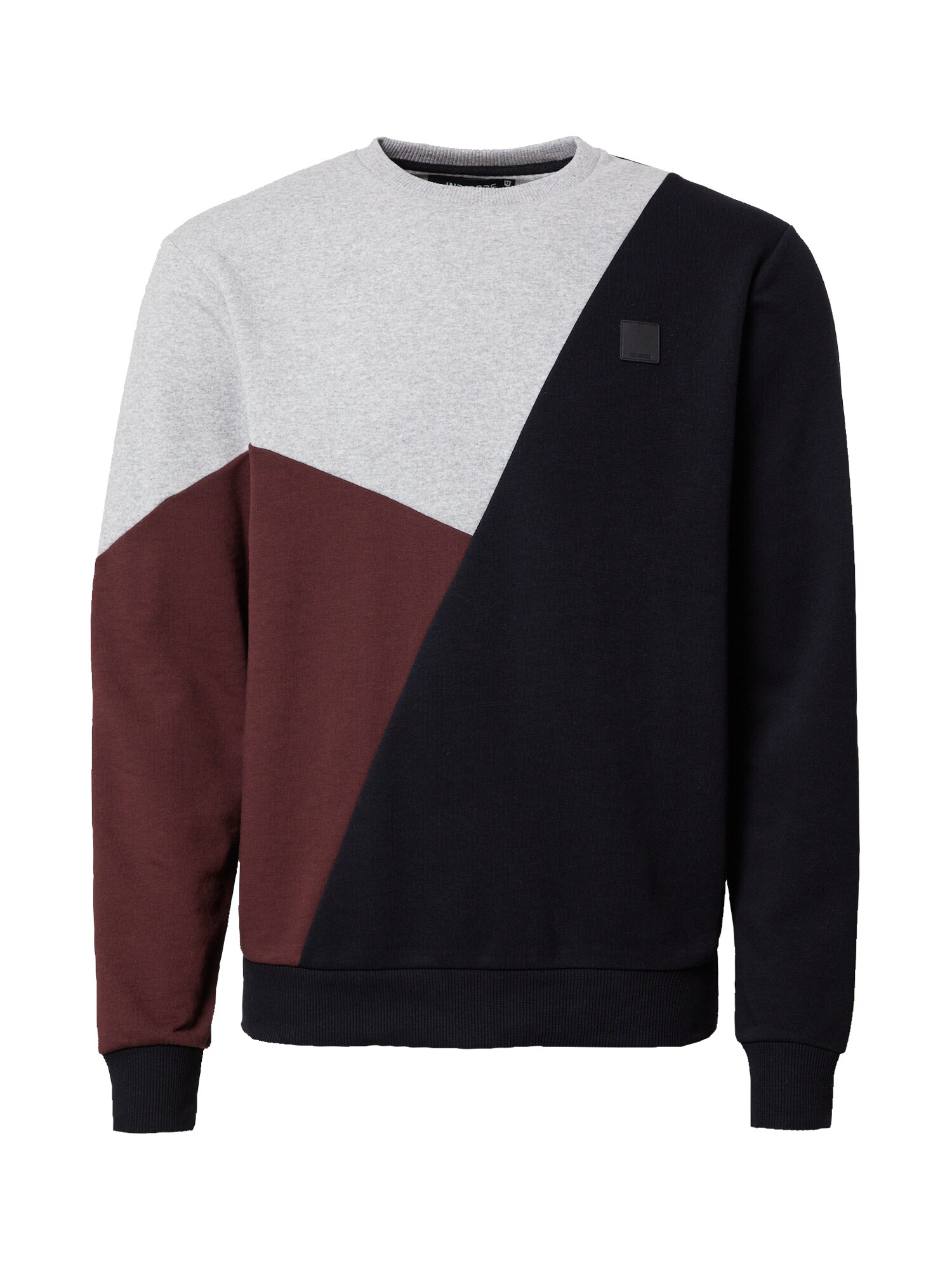 INDICODE JEANS Tréning póló 'Alfie'  gesztenyebarna / fekete / szürke