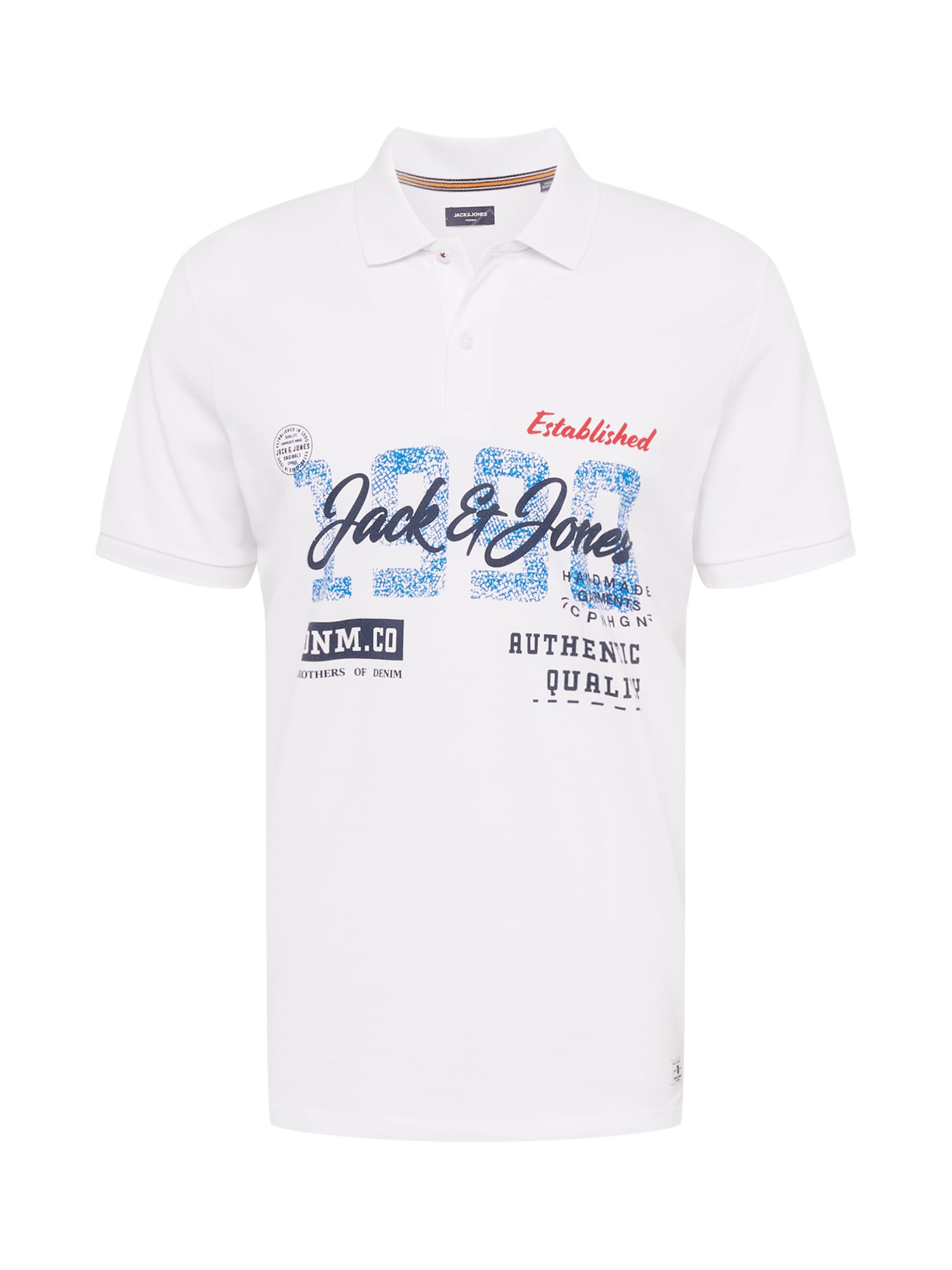 JACK & JONES Póló  fehér / éjkék / kék / piros