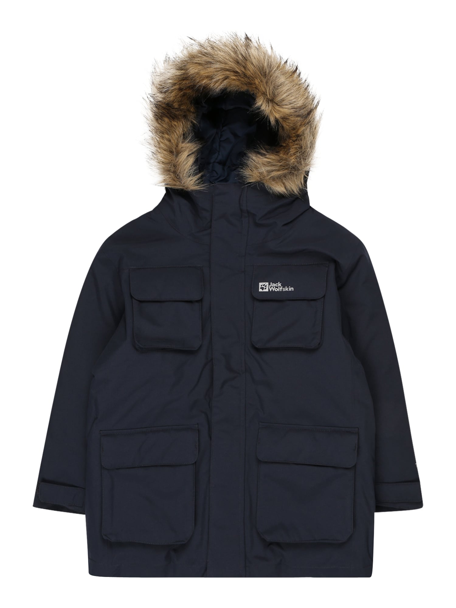 JACK WOLFSKIN Kültéri kabátok 'GLACIER PEAK'  sötétkék / fehér / világosbarna