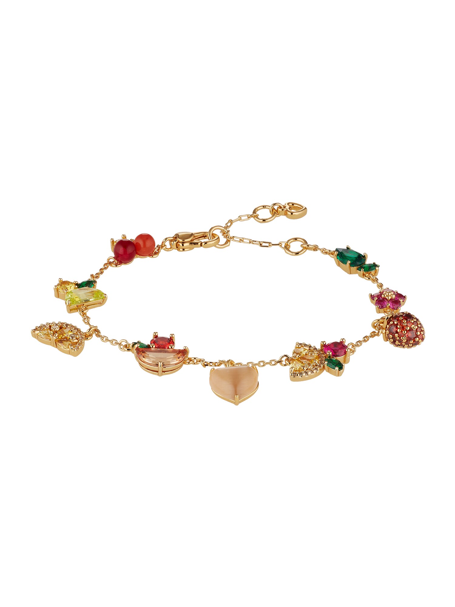 Kate Spade Karkötő 'Charm'  arany / smaragd / rubinvörös / limone