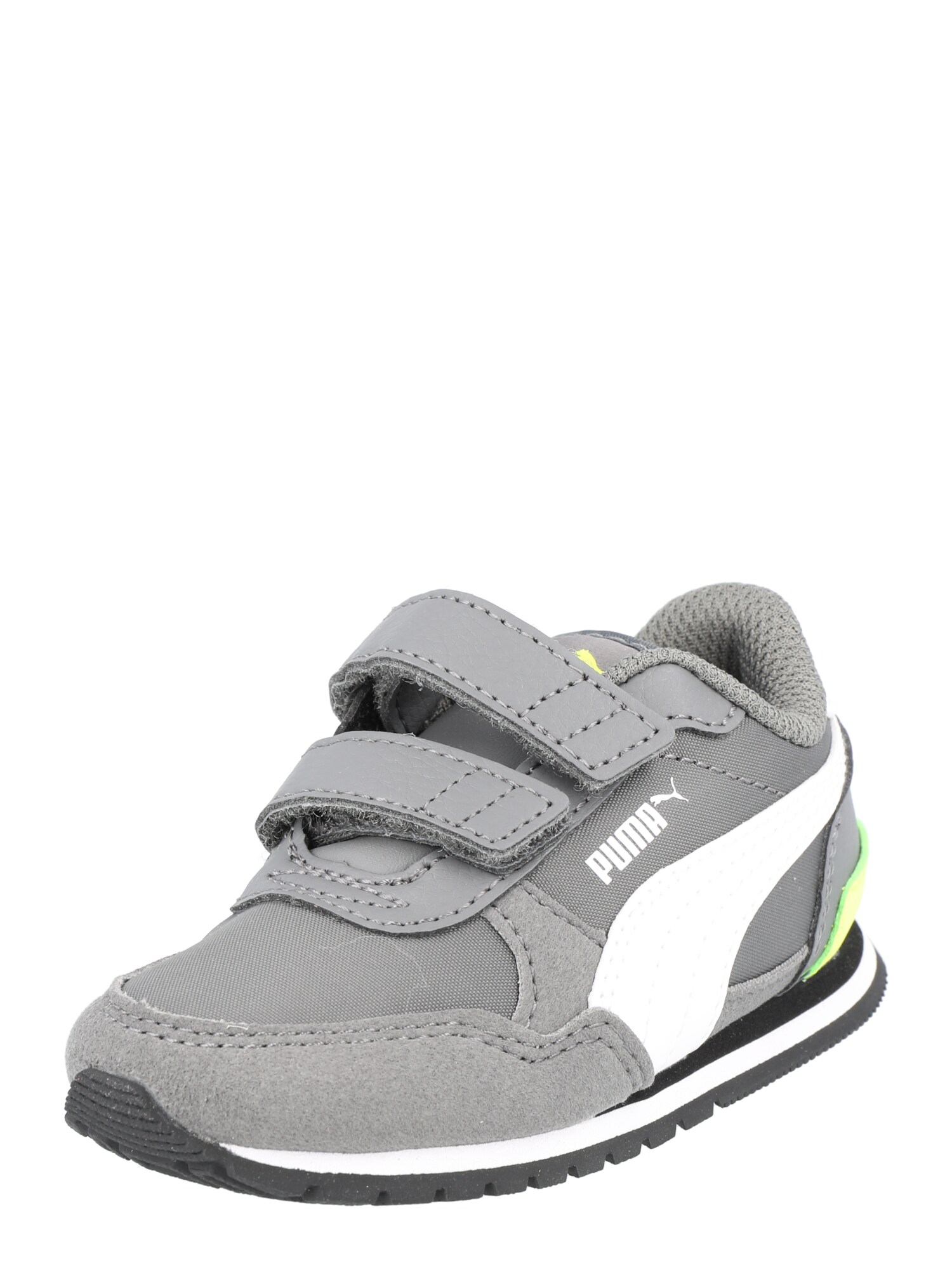 PUMA Sportcipő  sötétszürke / fehér / neonzöld
