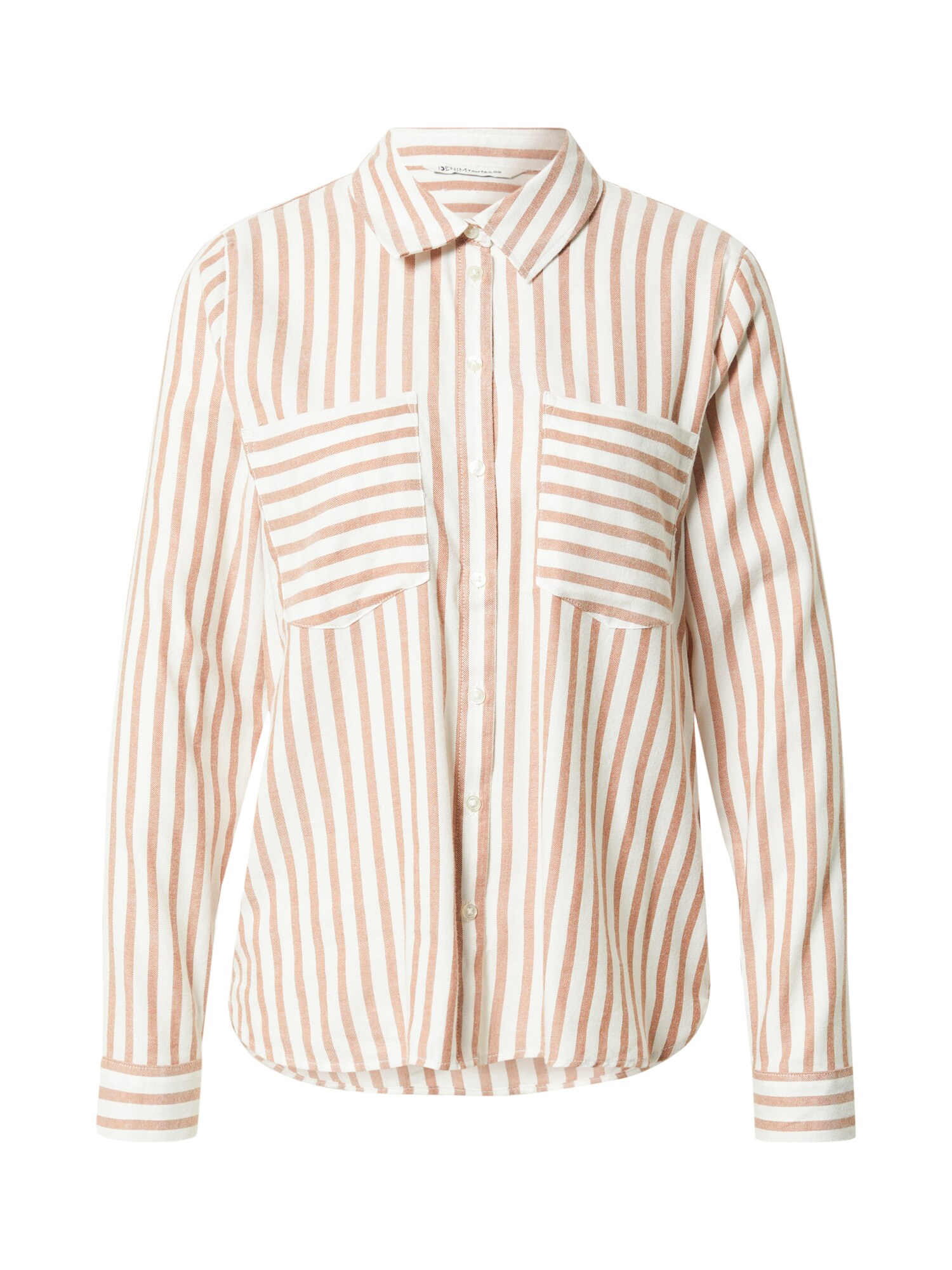 TOM TAILOR DENIM Blúz  fehér / teveszín
