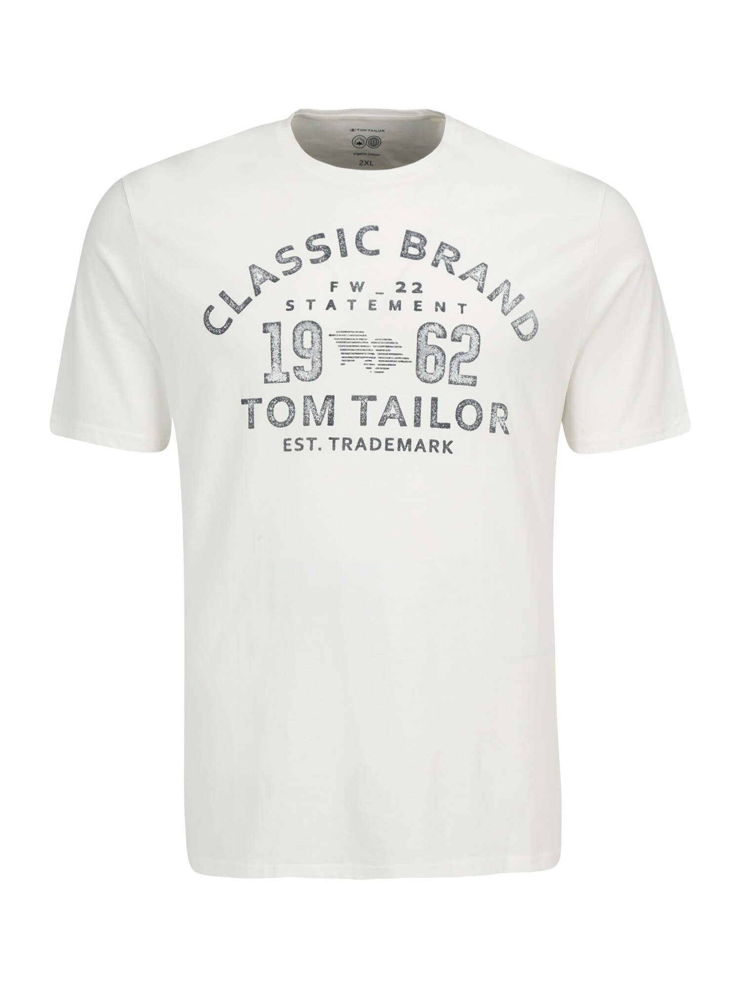 TOM TAILOR Men + Póló  piszkosfehér / tengerészkék