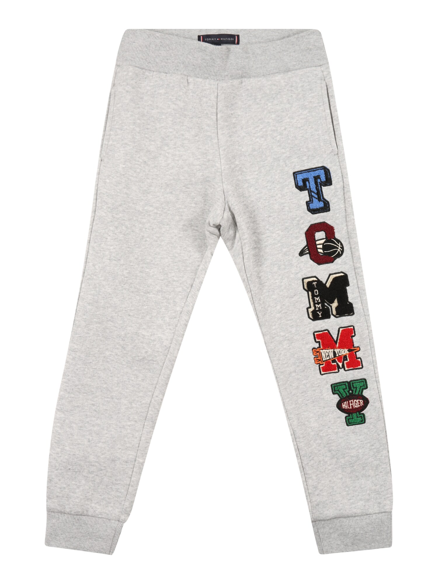 TOMMY HILFIGER Nadrág  szürke melír / fekete / piros / azúr