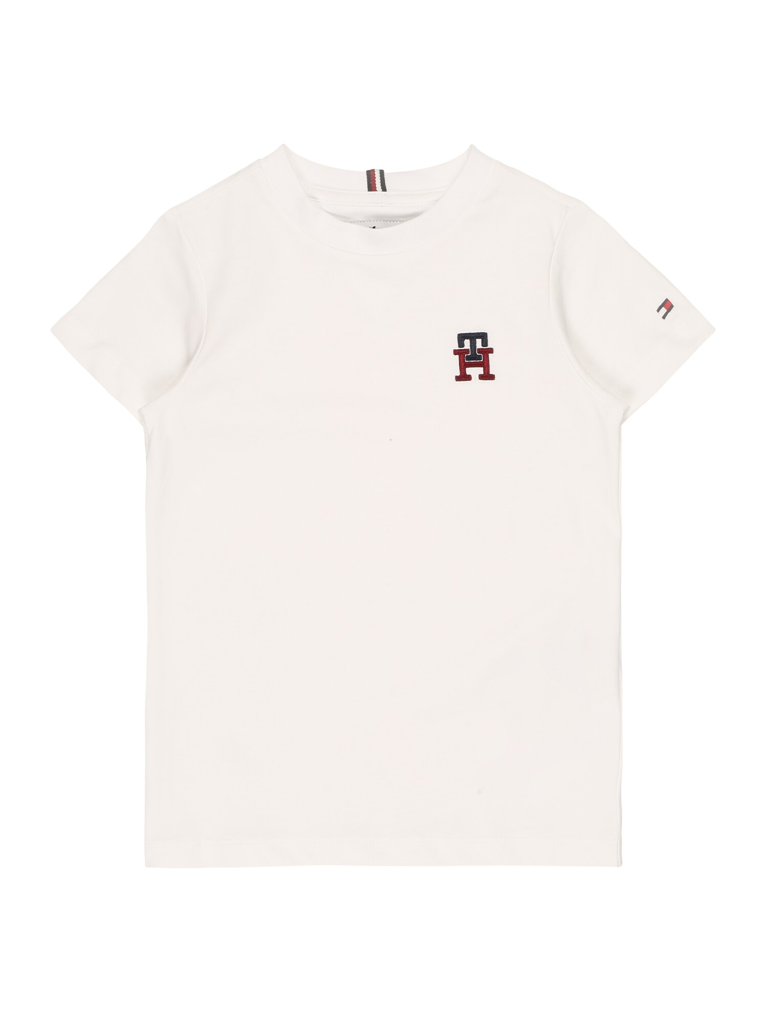 TOMMY HILFIGER Póló  fehér / tengerészkék / rubinvörös