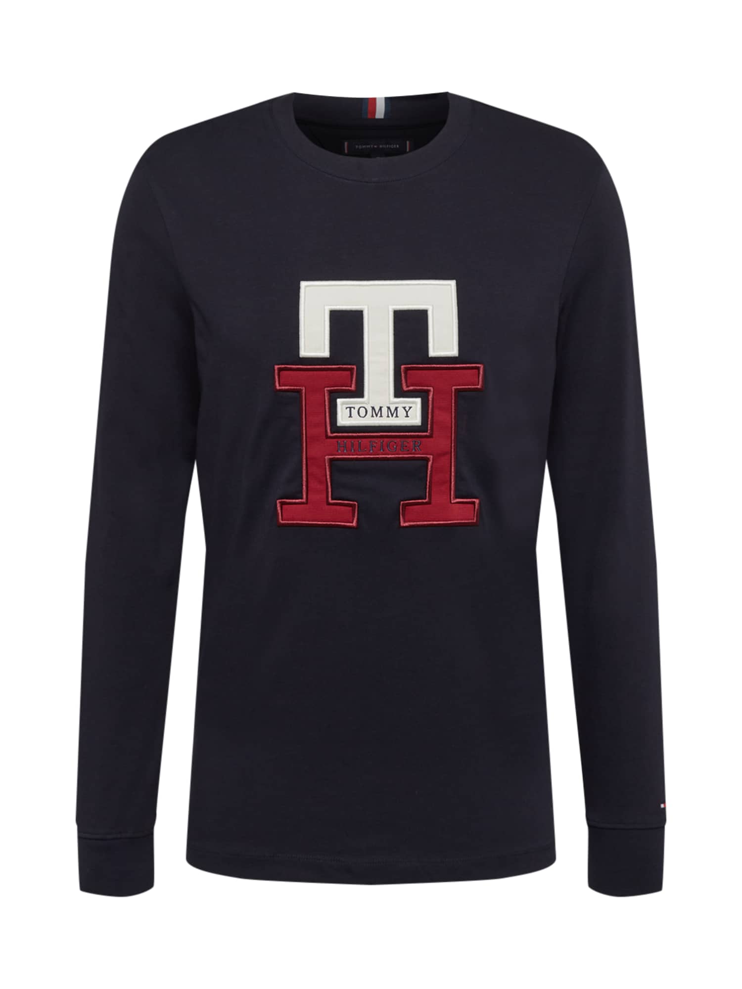 TOMMY HILFIGER Póló  vérvörös / gyapjúfehér / tengerészkék