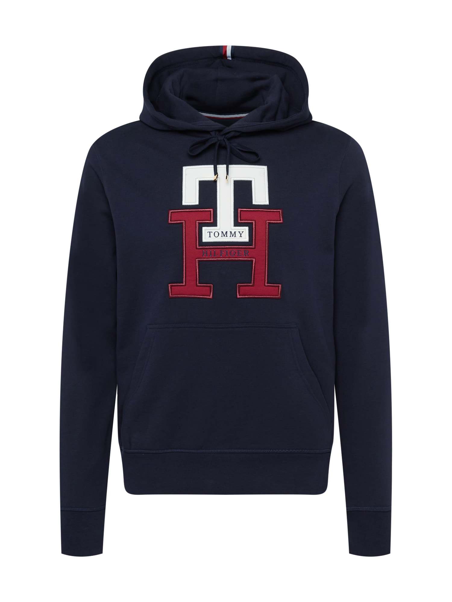 TOMMY HILFIGER Tréning póló  éjkék / fehér / sötétvörös