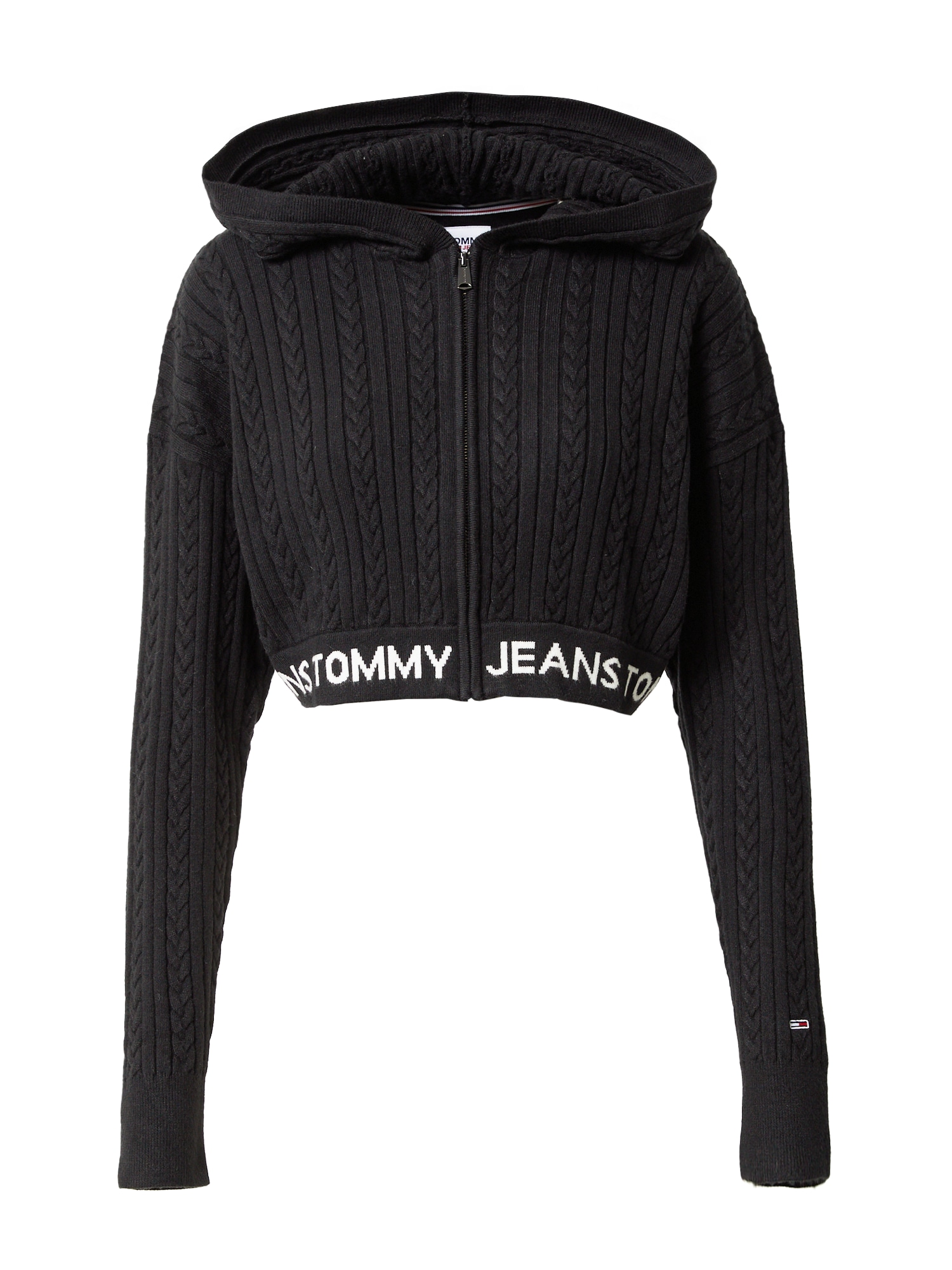 Tommy Jeans Kardigán  fekete / fehér