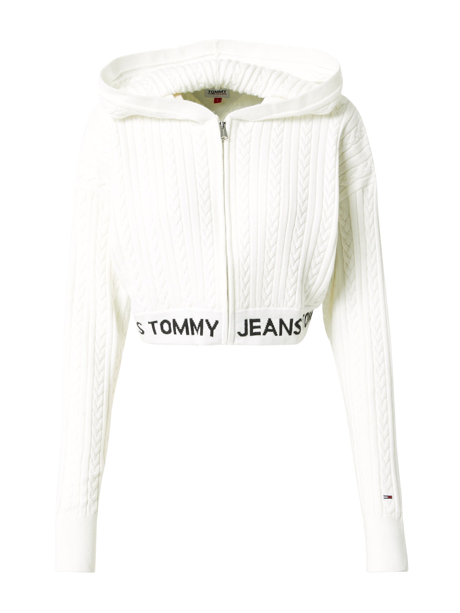 Tommy Jeans Kardigán  krém / fekete / piros